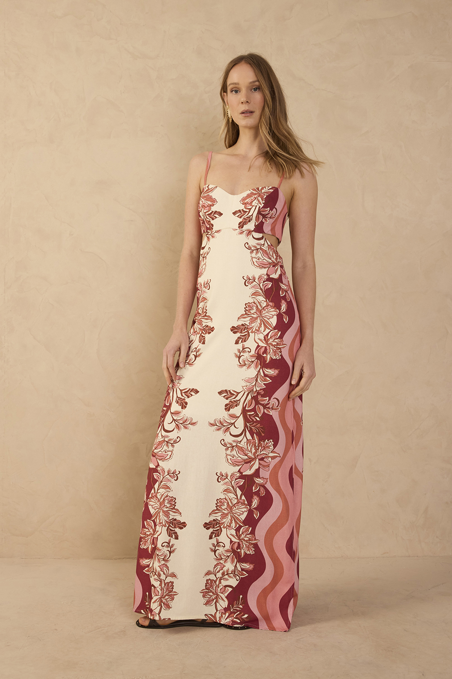 Off-White Onda Floral Cut-Out Side Slit Dress – South Moon Under