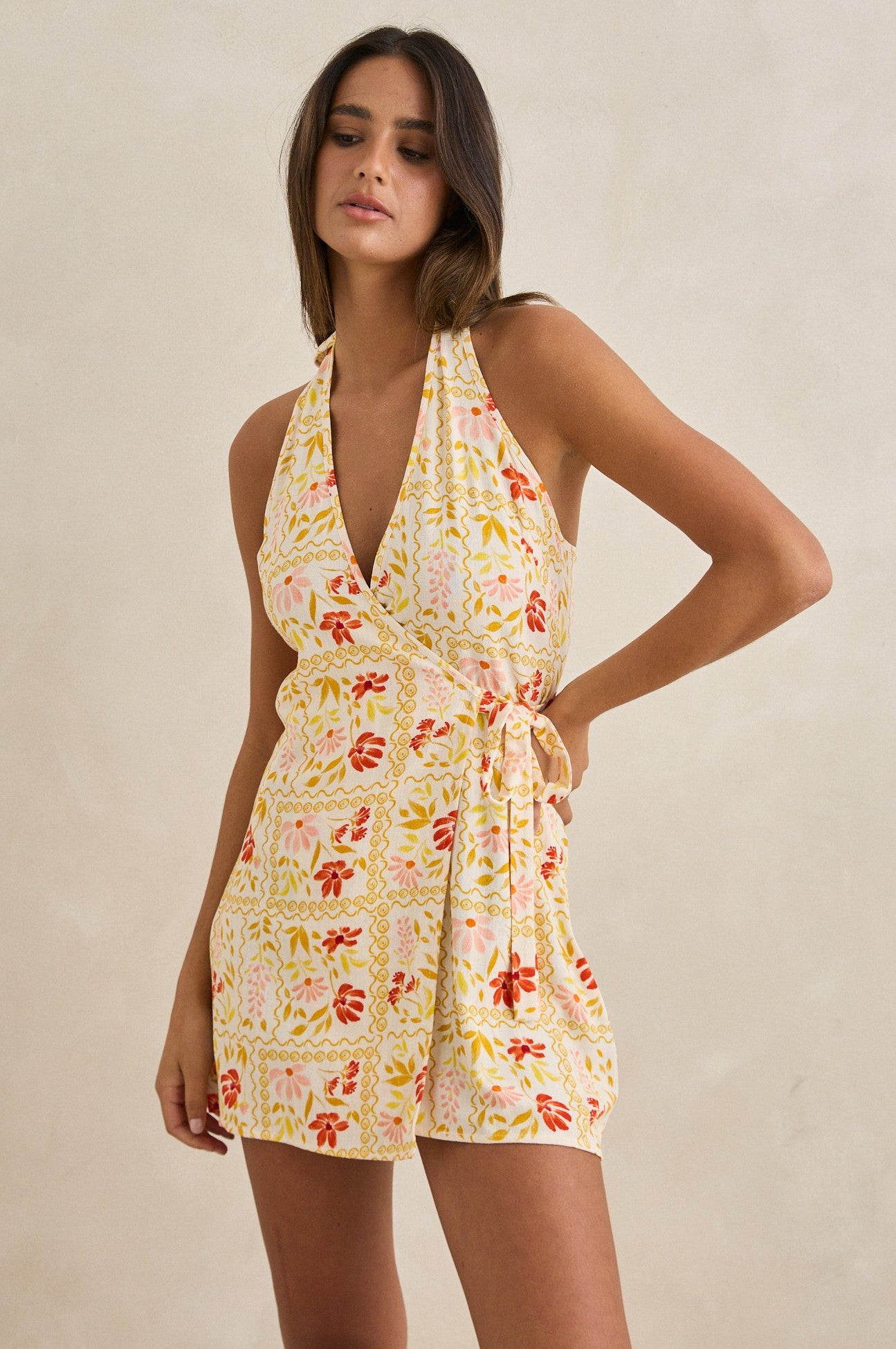wildflower mini dress Wrap – South Moon Under Lime Lush Bird Print Best Rose Women's Off Size:46X30