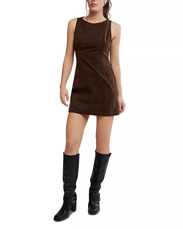 chocolate brown suede dress Atlas Mini – South Moon Under Size:17.5 - 36/37