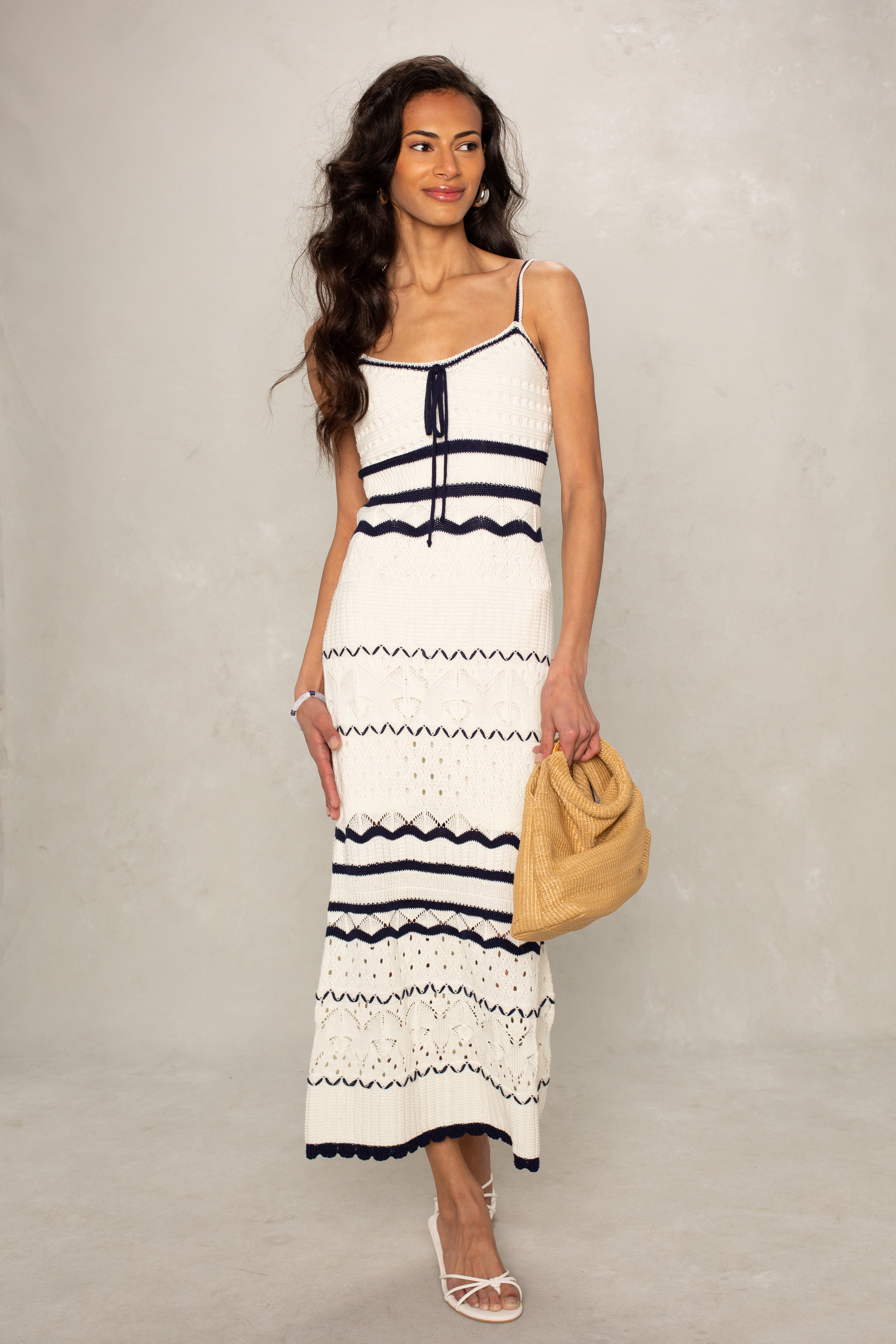 Harper Crochet Midi Dress - Cream Multi / S Harper Crochet Midi Dress - Cream Multi / S