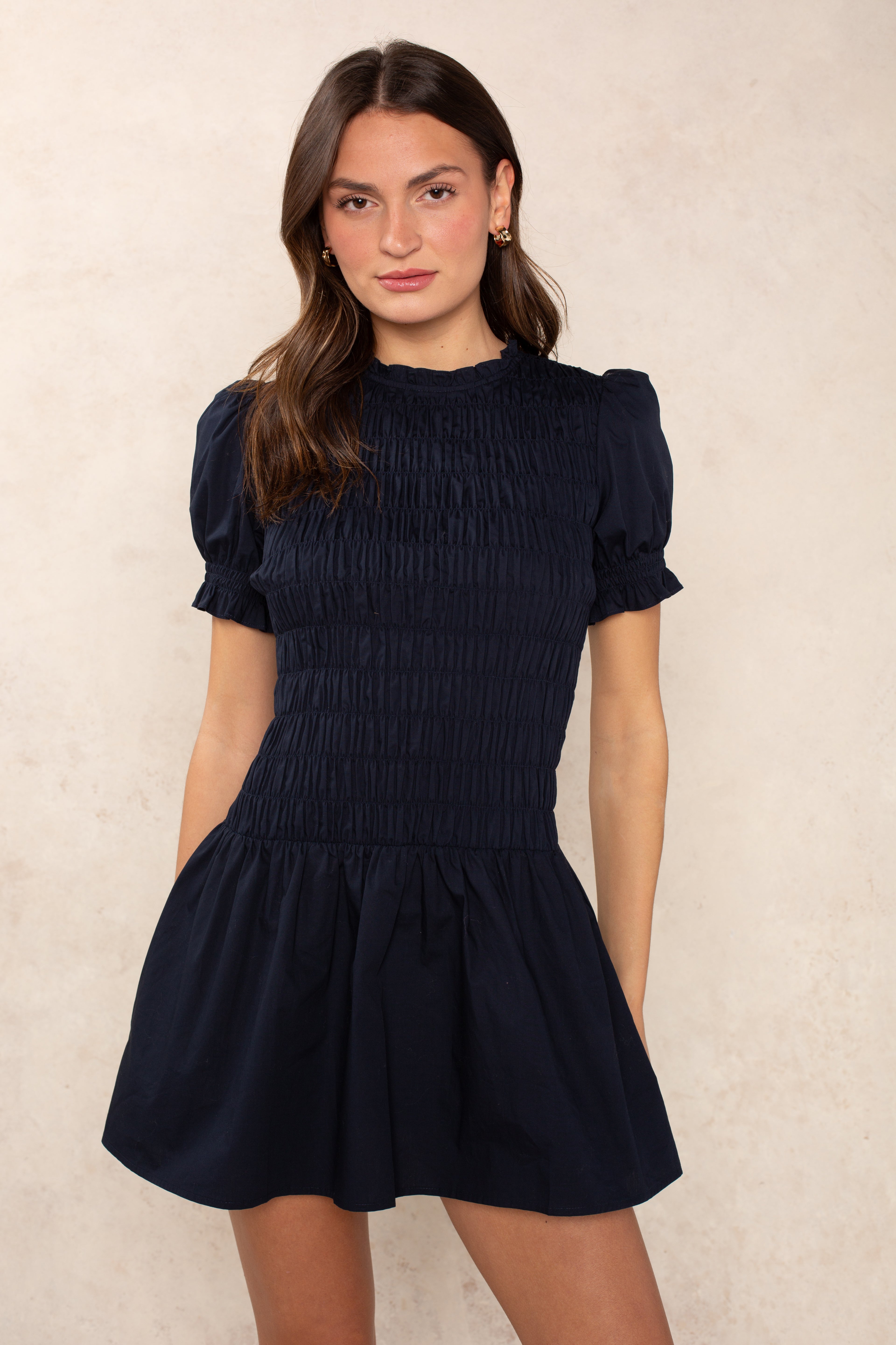Esme Smocked Short Sleeve Mini Dress