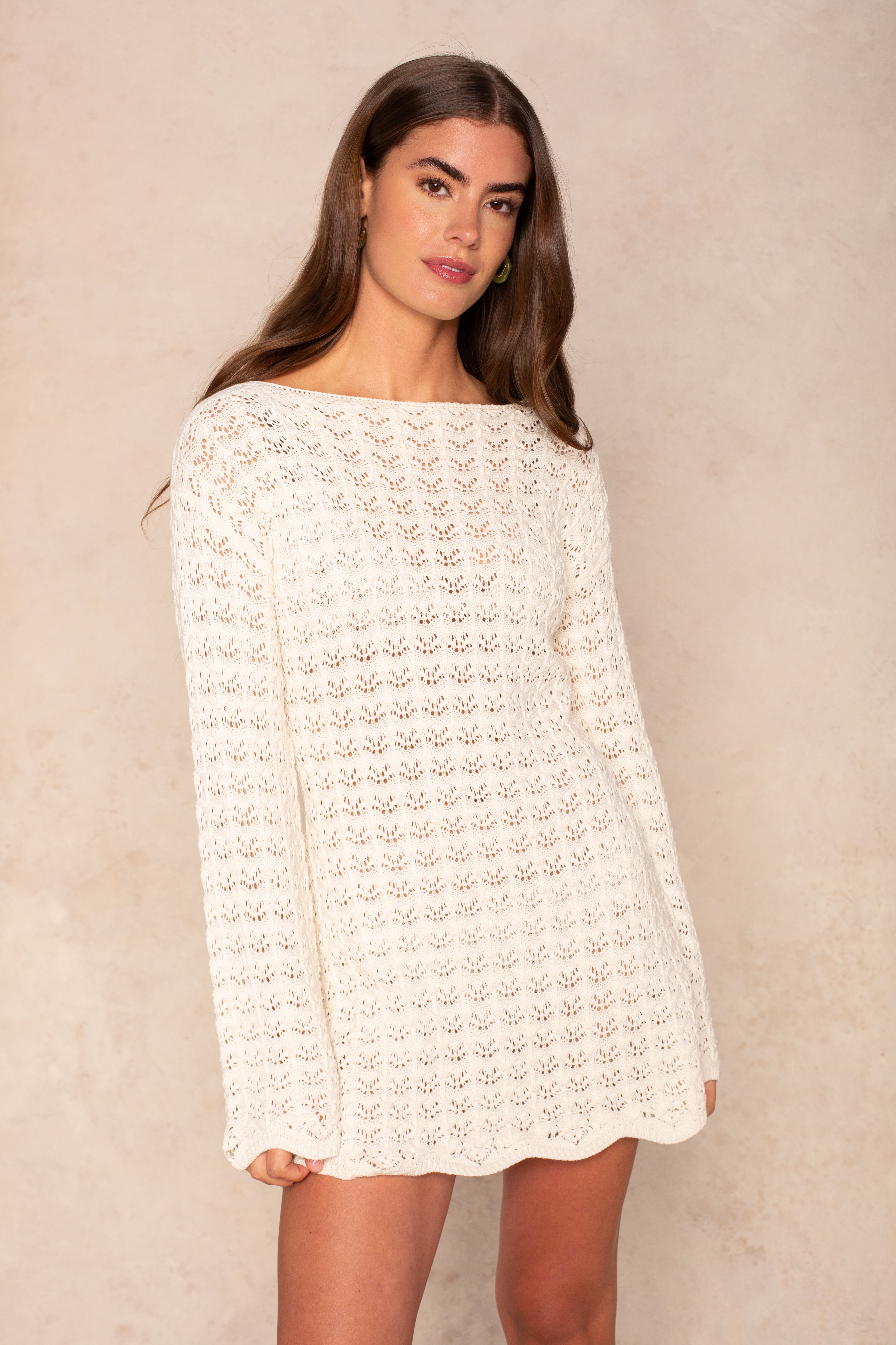 jovani white long sleeve dress Jovani White Beaded Long Dress in Off White