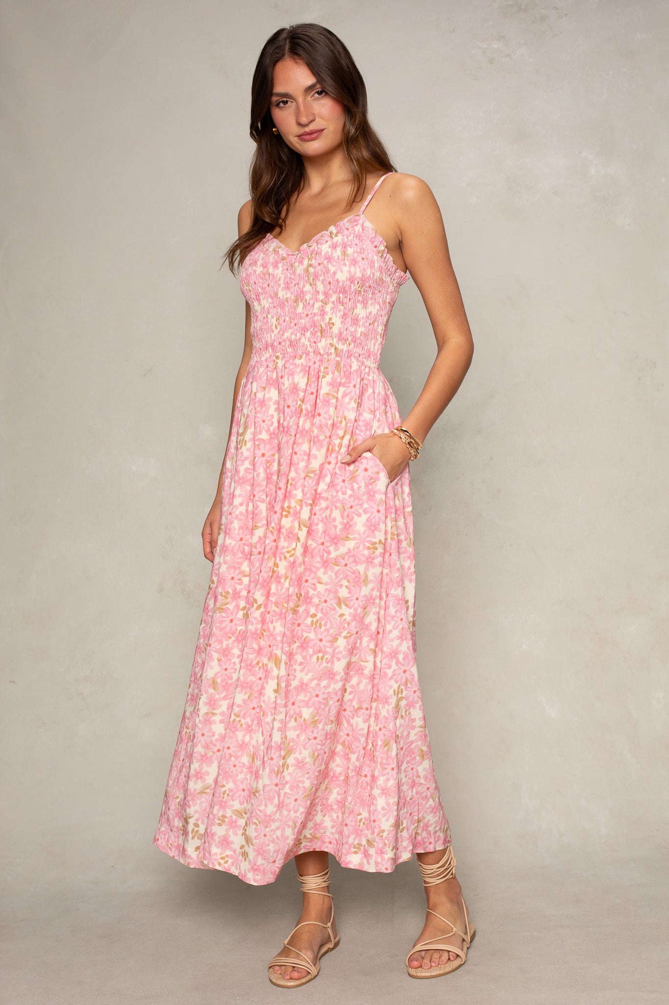 Lana Smocked Easy Midi Dress – South Moon Under