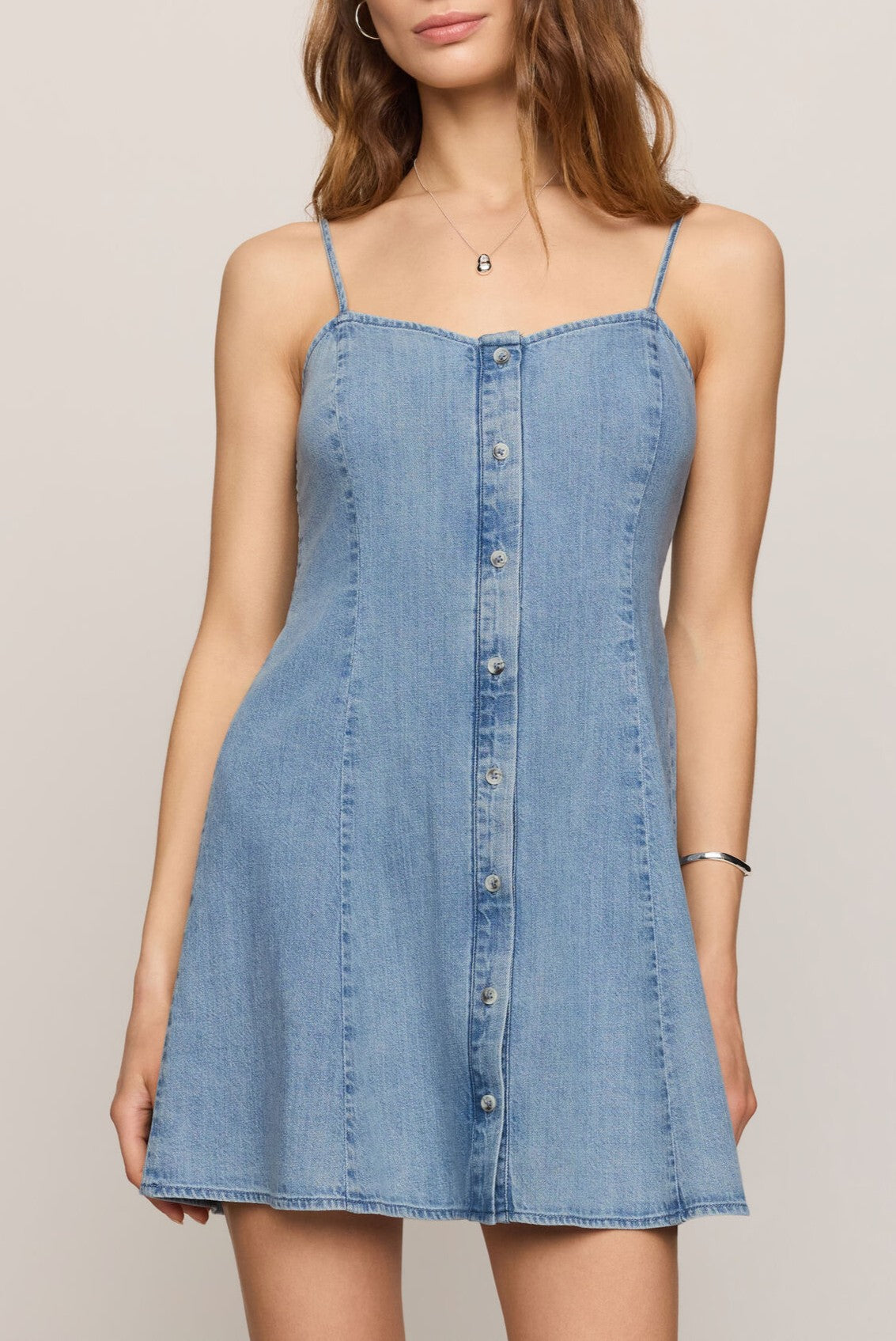 Z SUPPLY Women's Angel Eyes Denim Mini Dress, Shoreline