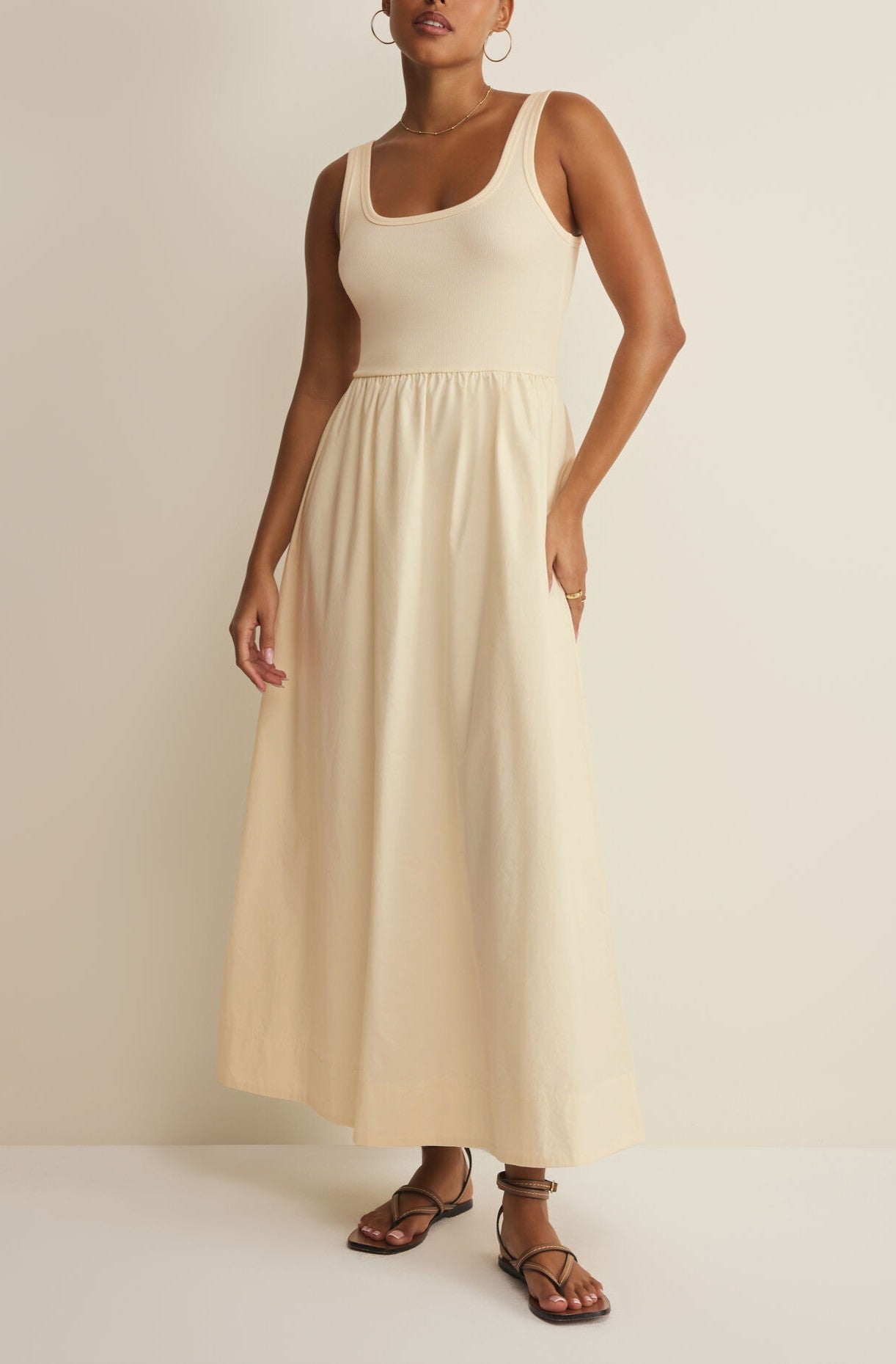 Z Supply Kensie Midi Dress Cloud / M