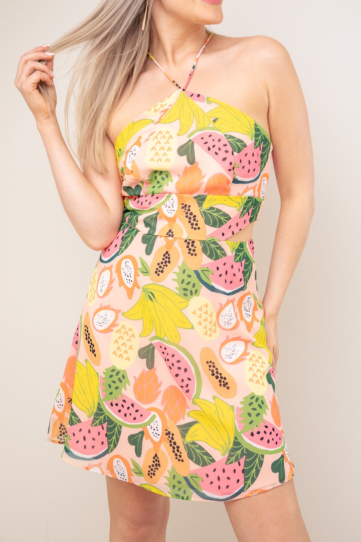 fruit print mini dress Dua Fruit Print Mini Fruit Print