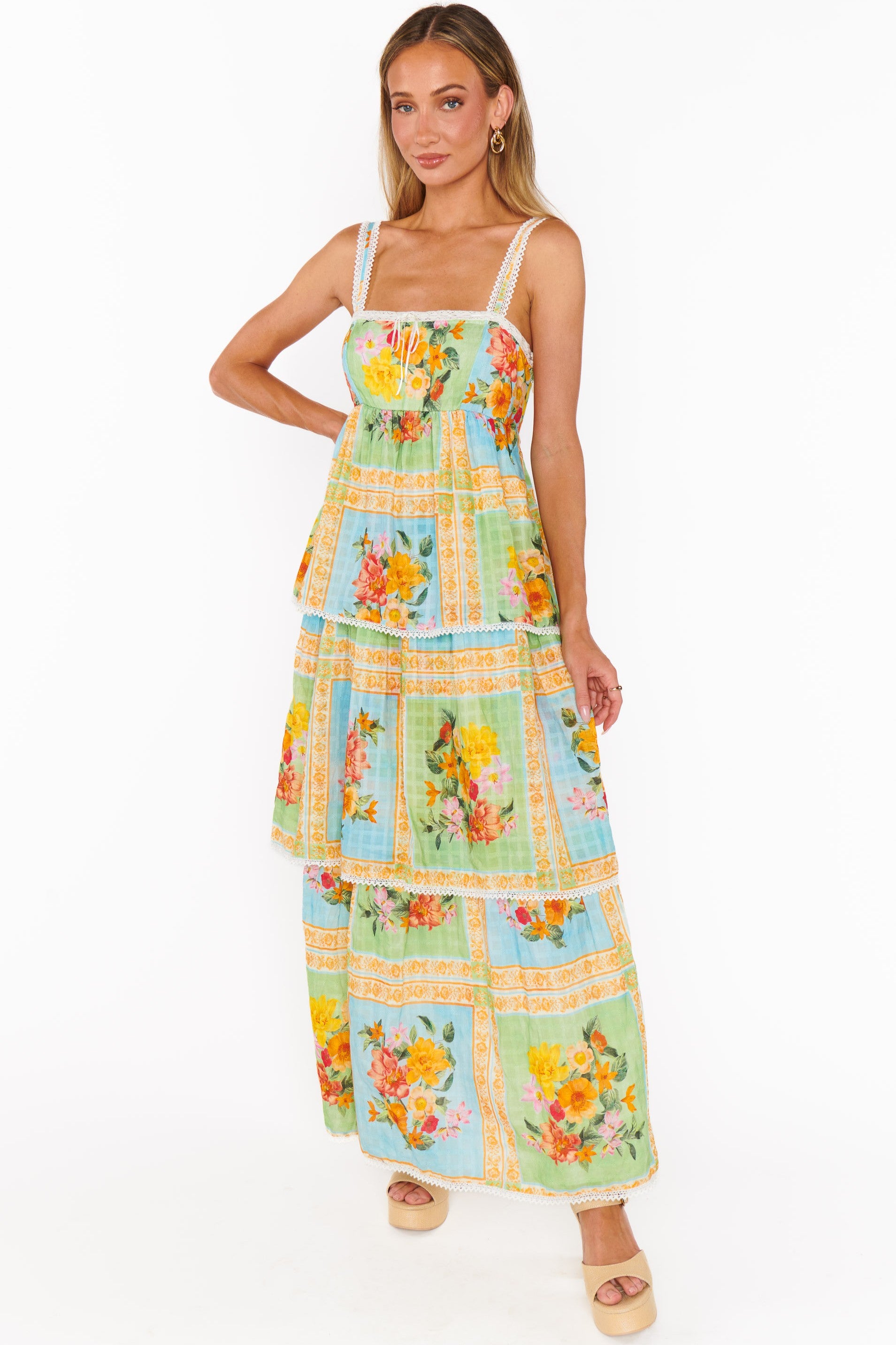 Peyton Midi Dress Country Bouquet – South Moon Under