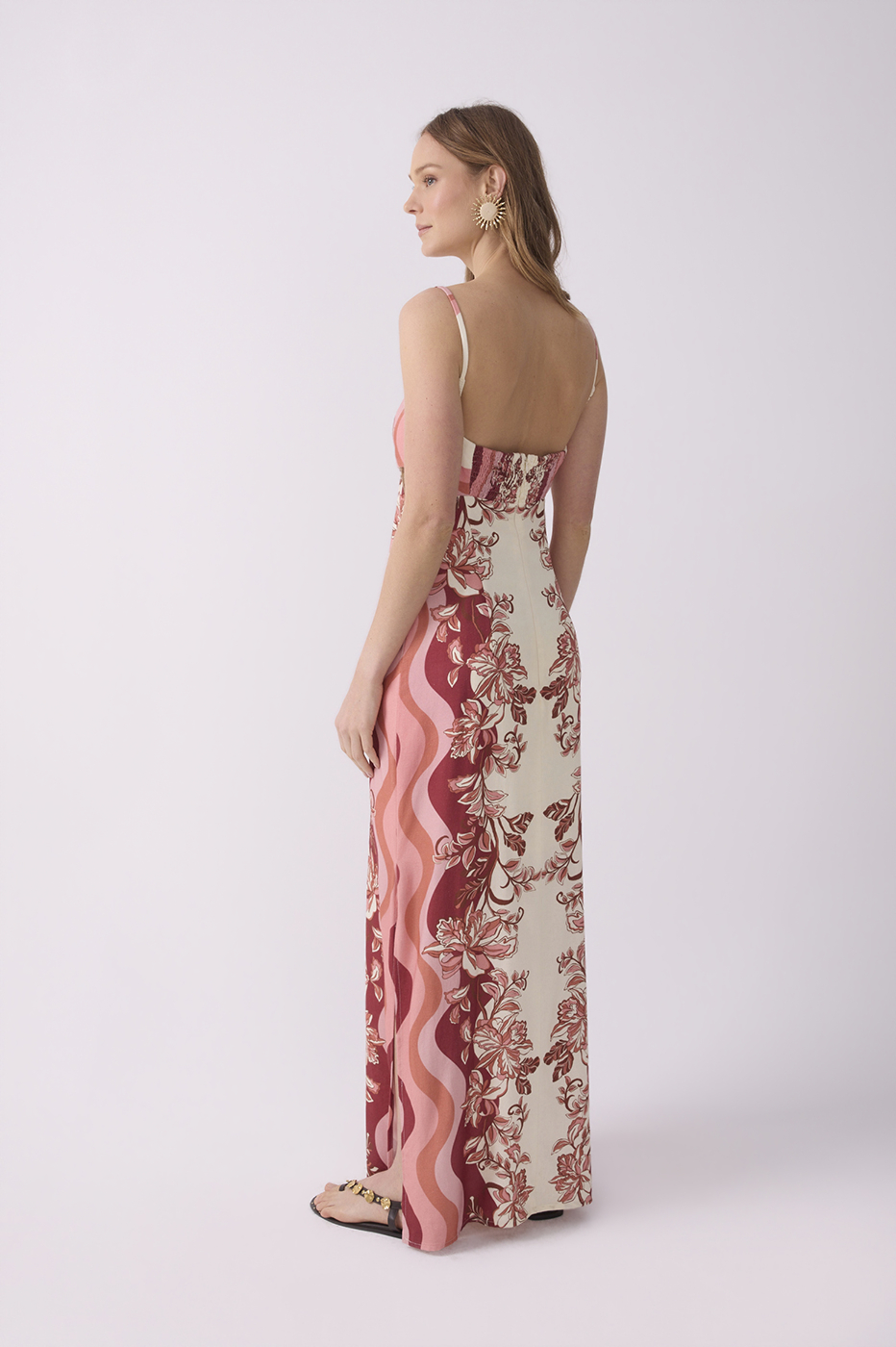 Off-White Onda Floral Cut-Out Side Slit Dress