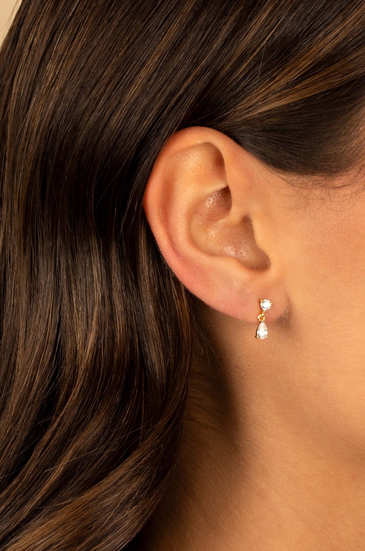 Round Cz X Teardrop Dangling Stud Earring – South Moon Under