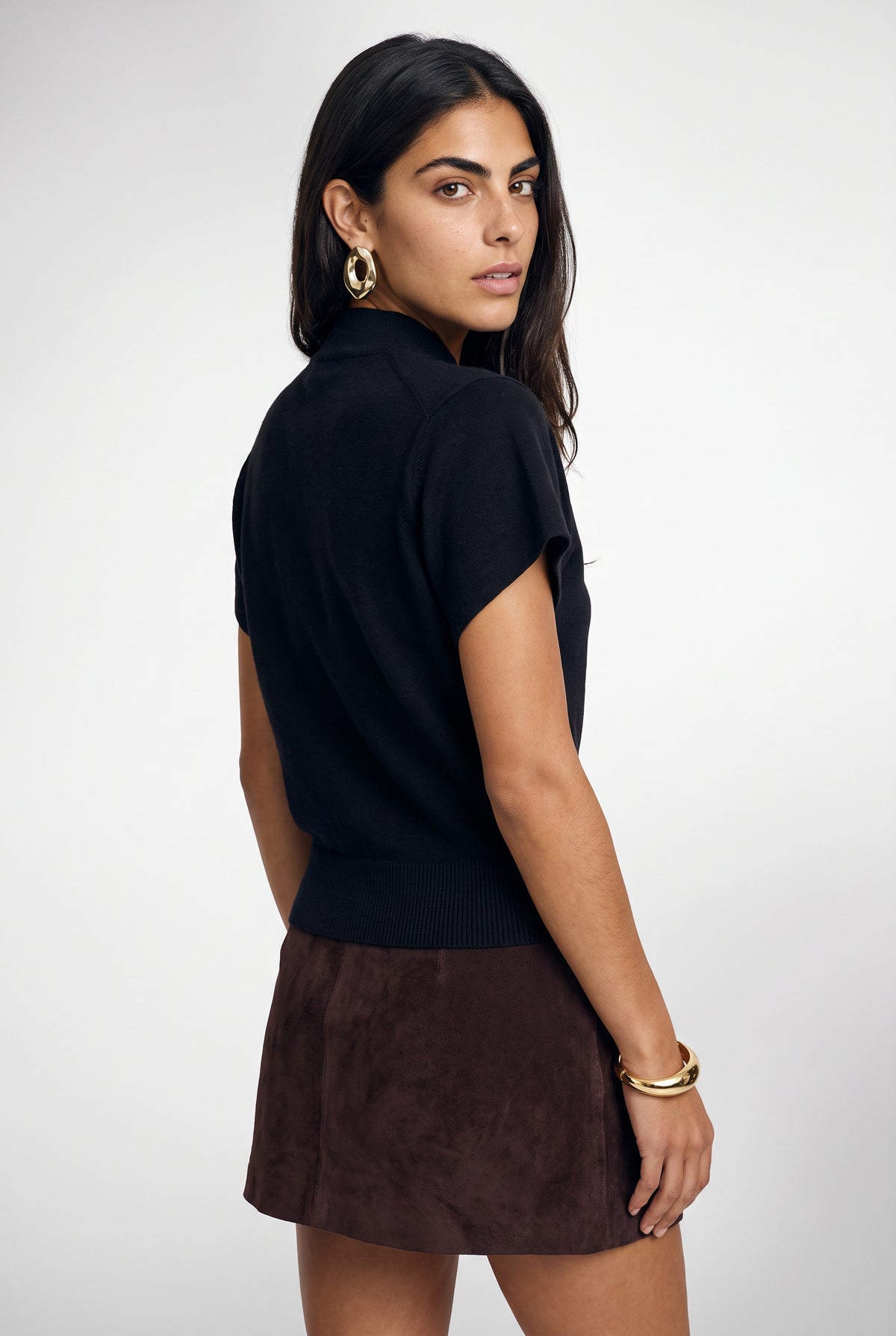 Catelyn Sleeveless Turtleneck In Black