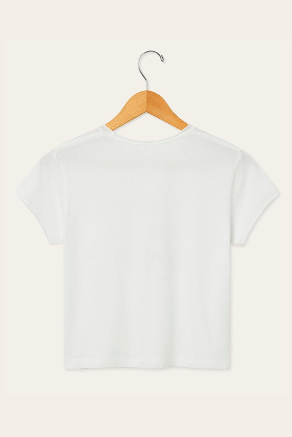 The America Is For Lovers t-shirt by Original Retro Brand is a classic white crew neck with short sleeves and a relaxed fit, shown from the back on a wooden hanger against a light background.