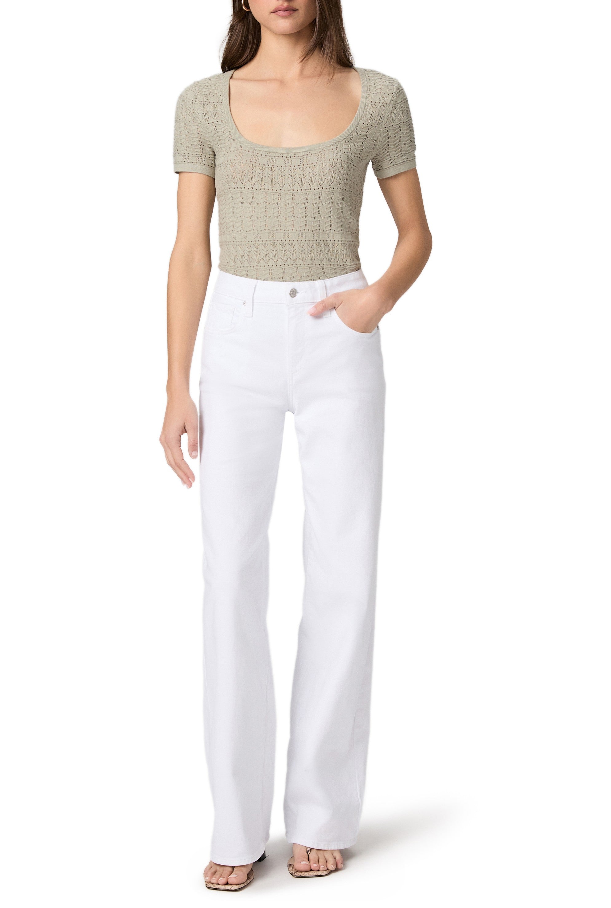 Tatum 32" Mid-Rise wide Leg In Crisp White