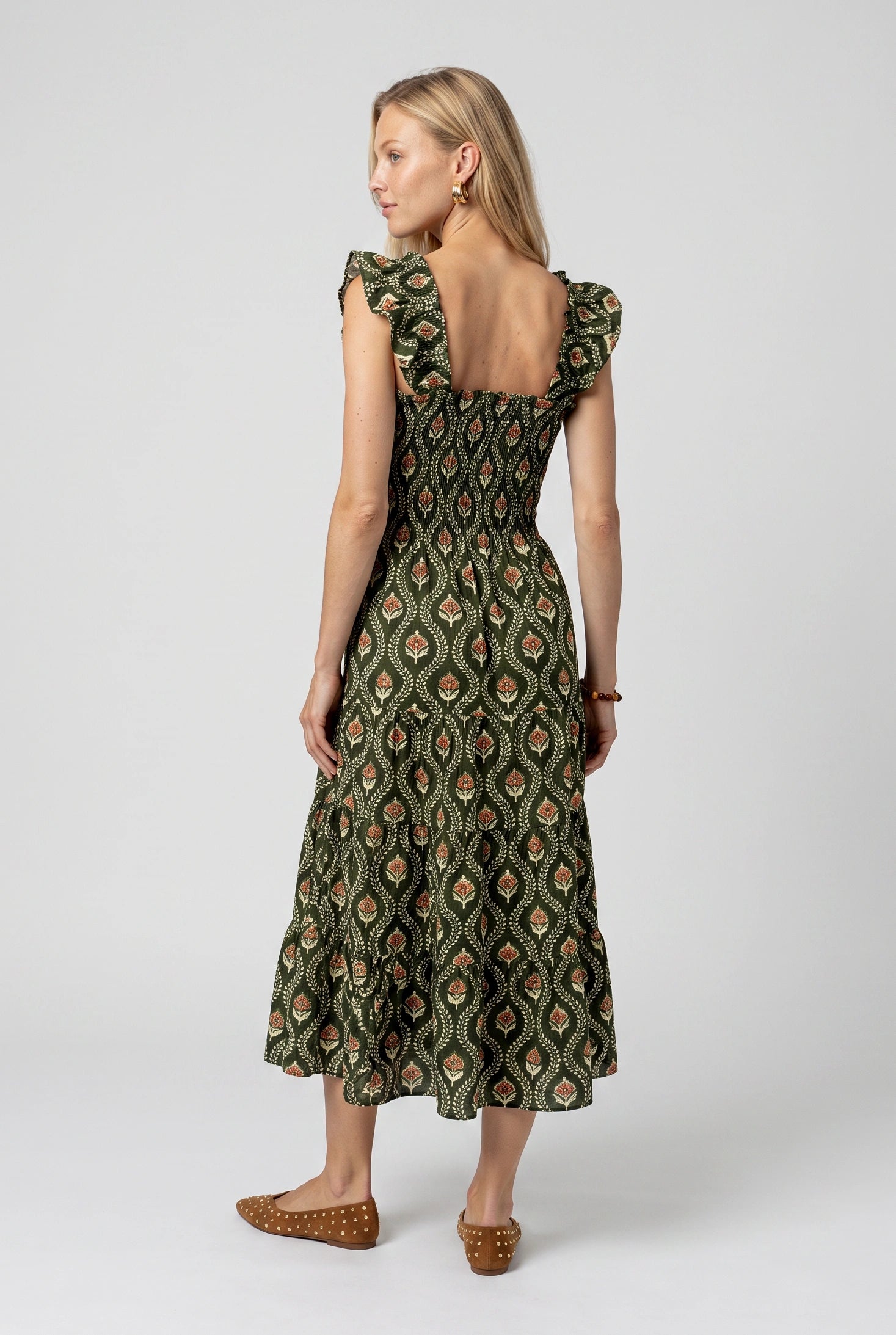Calypso Smocked Midi Dress