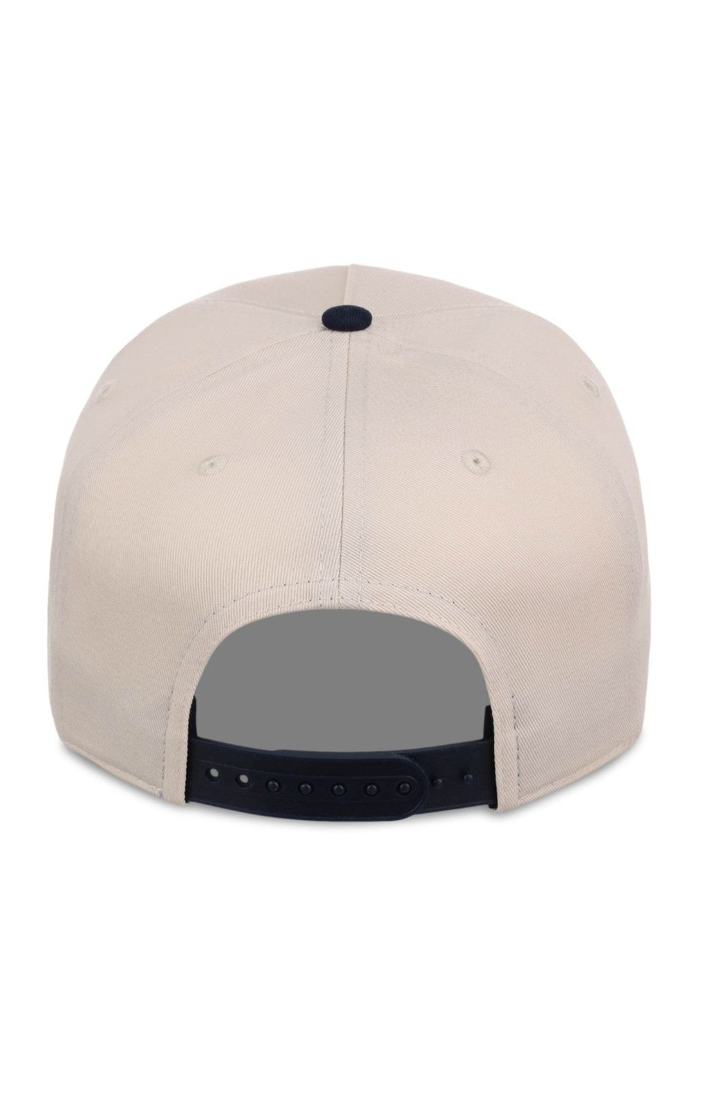 The Smu Cocktail Club 5-panel Hat by South Moon Under is a beige baseball cap shown from the back, featuring a black adjustable snapback closure, a flat bill, and a small black button on top.
