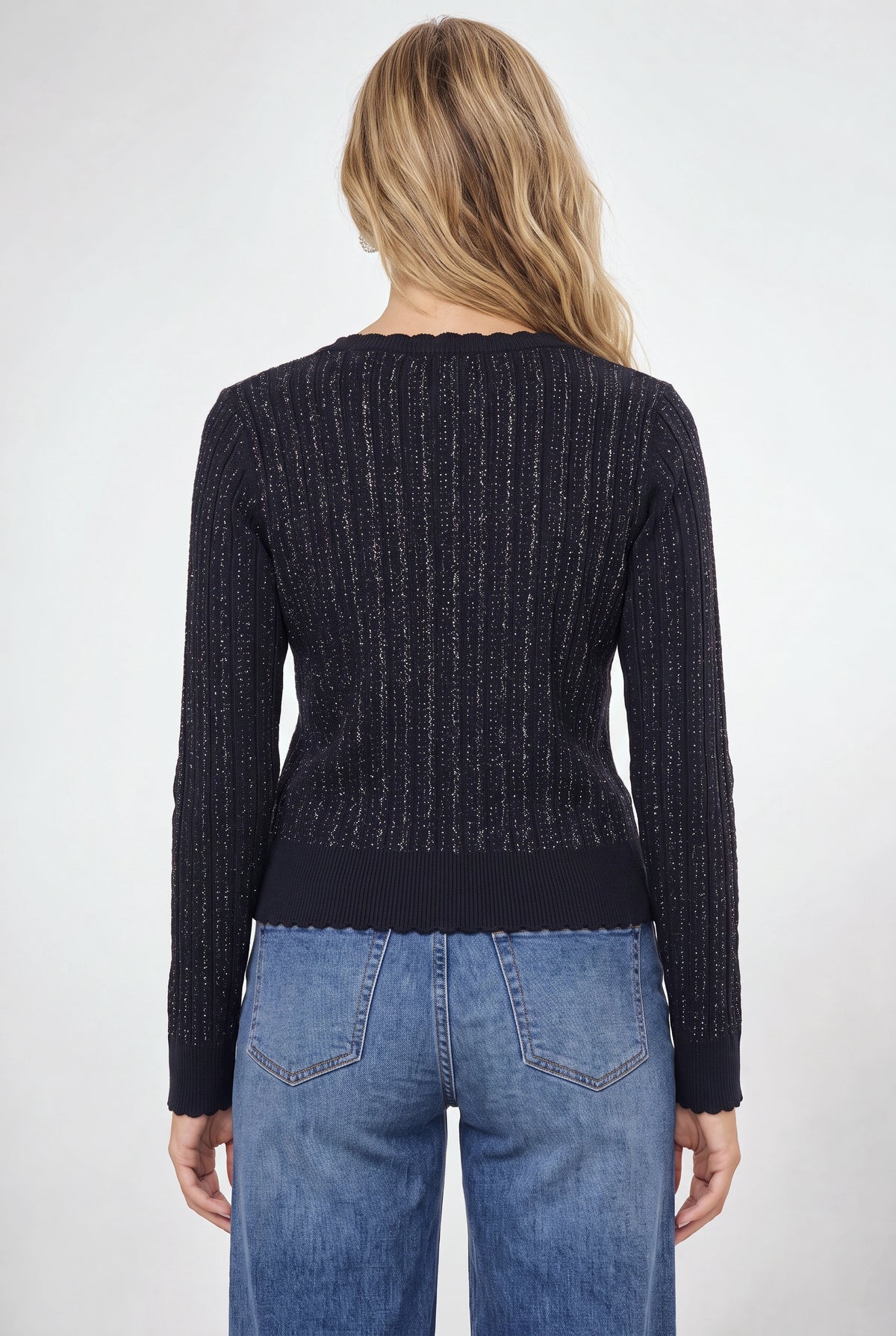Diane Lurex Cardigan In Black