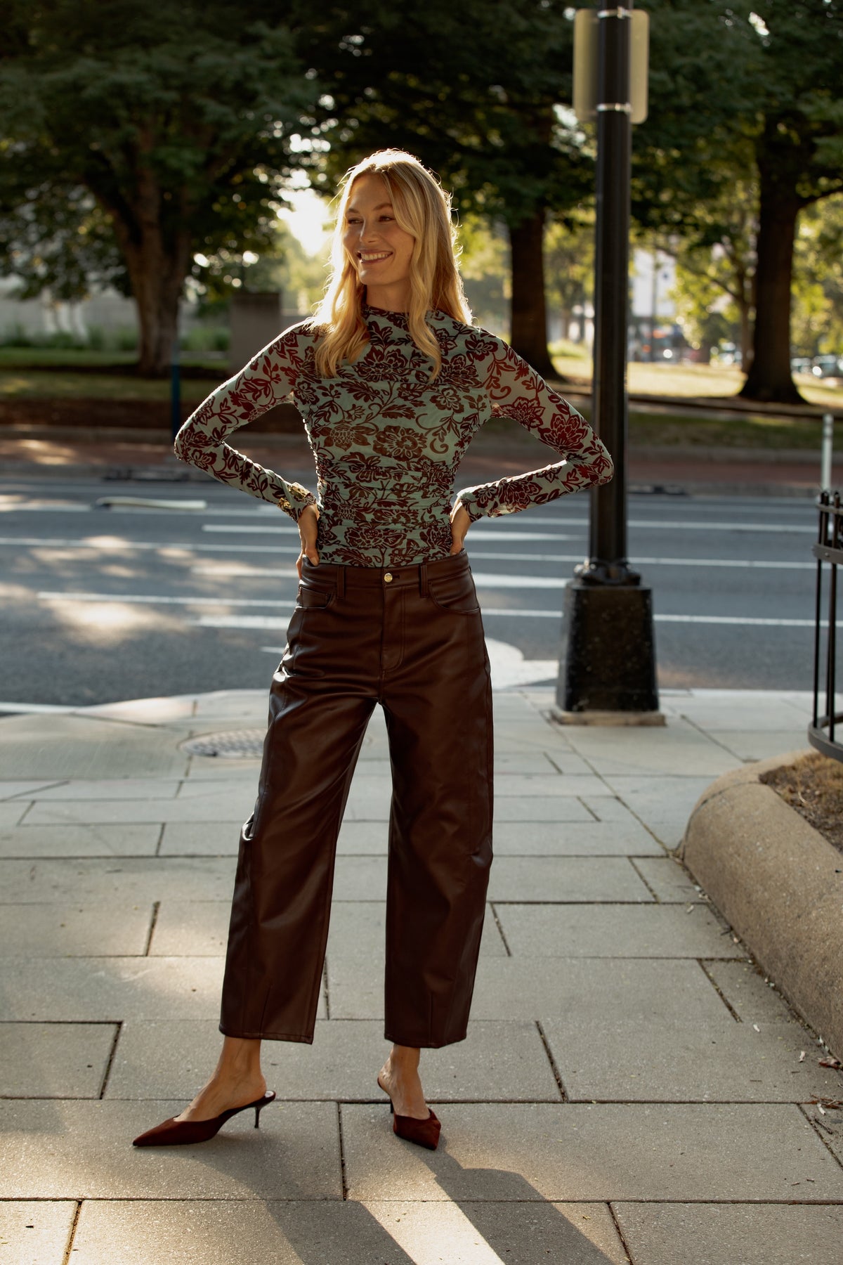 Dakota Ruched  Printed Mesh Ls