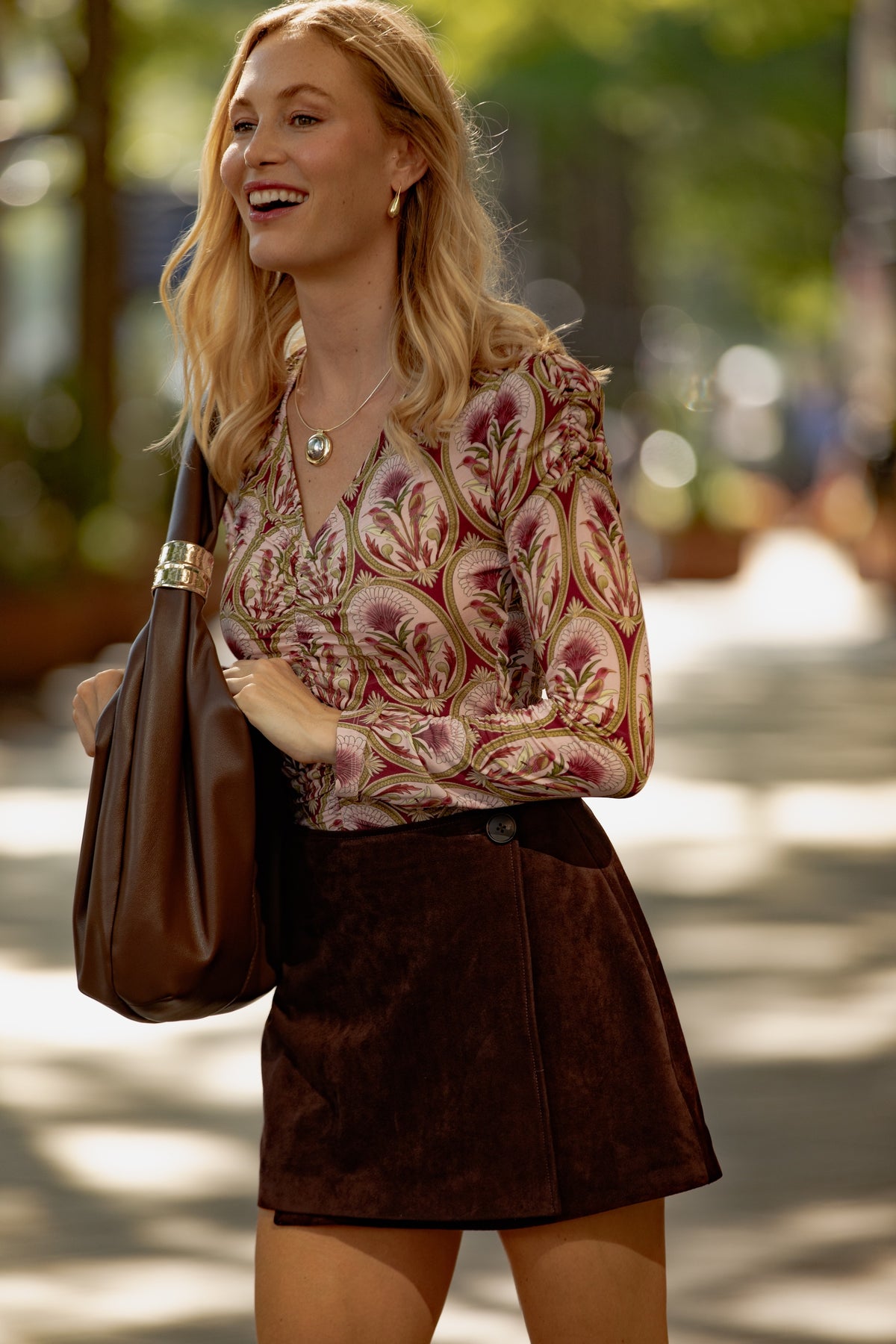 Garden Medal Multicolor Jersey Long Sleeve Blouse