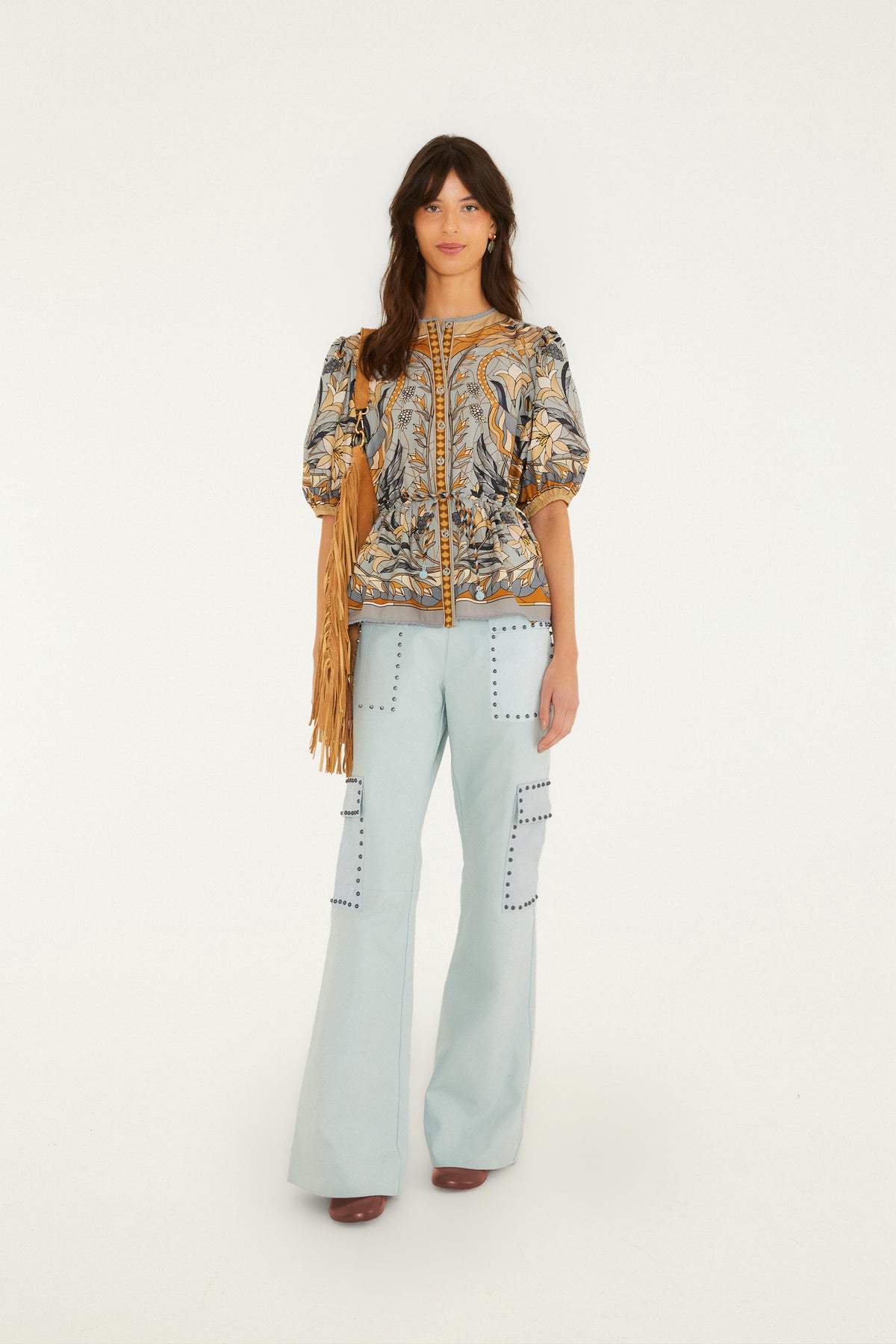 Stained Glass Beauty Soft Blue Blouse