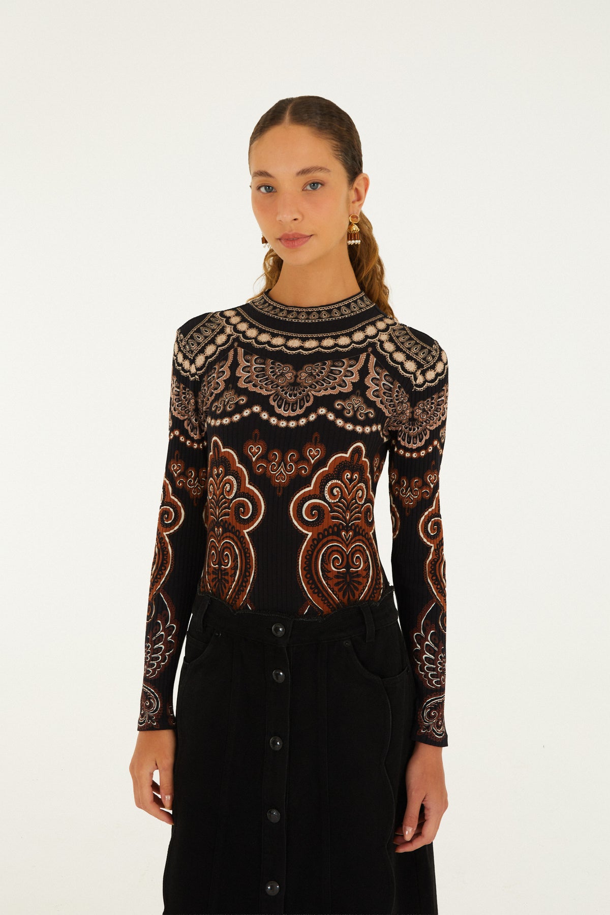 Nicole Black Jersey Bodysuit