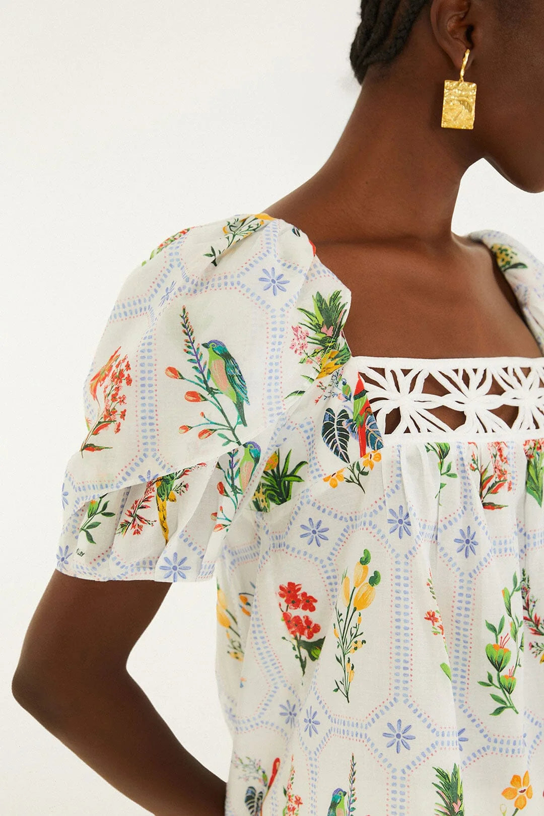 Tropical Porcelain Off-white Blouse