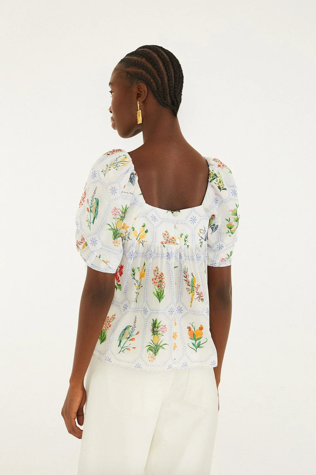 Tropical Porcelain Off-white Blouse