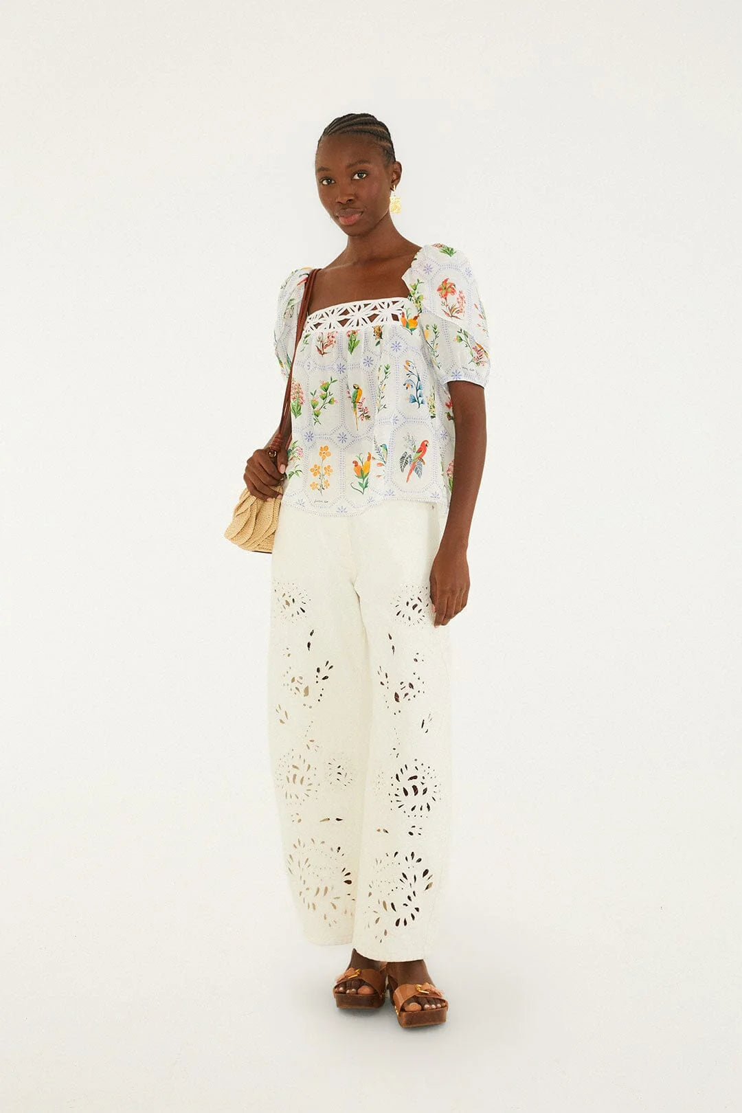 Tropical Porcelain Off-white Blouse