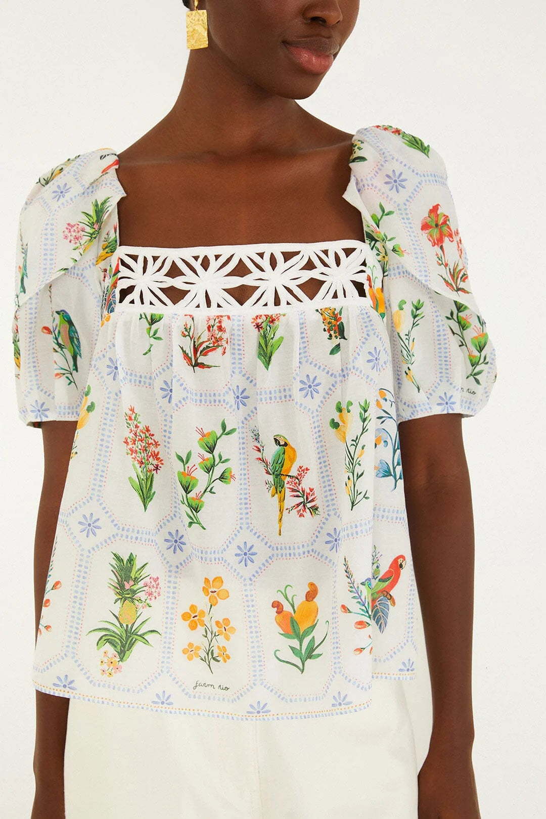 Tropical Porcelain Off-white Blouse