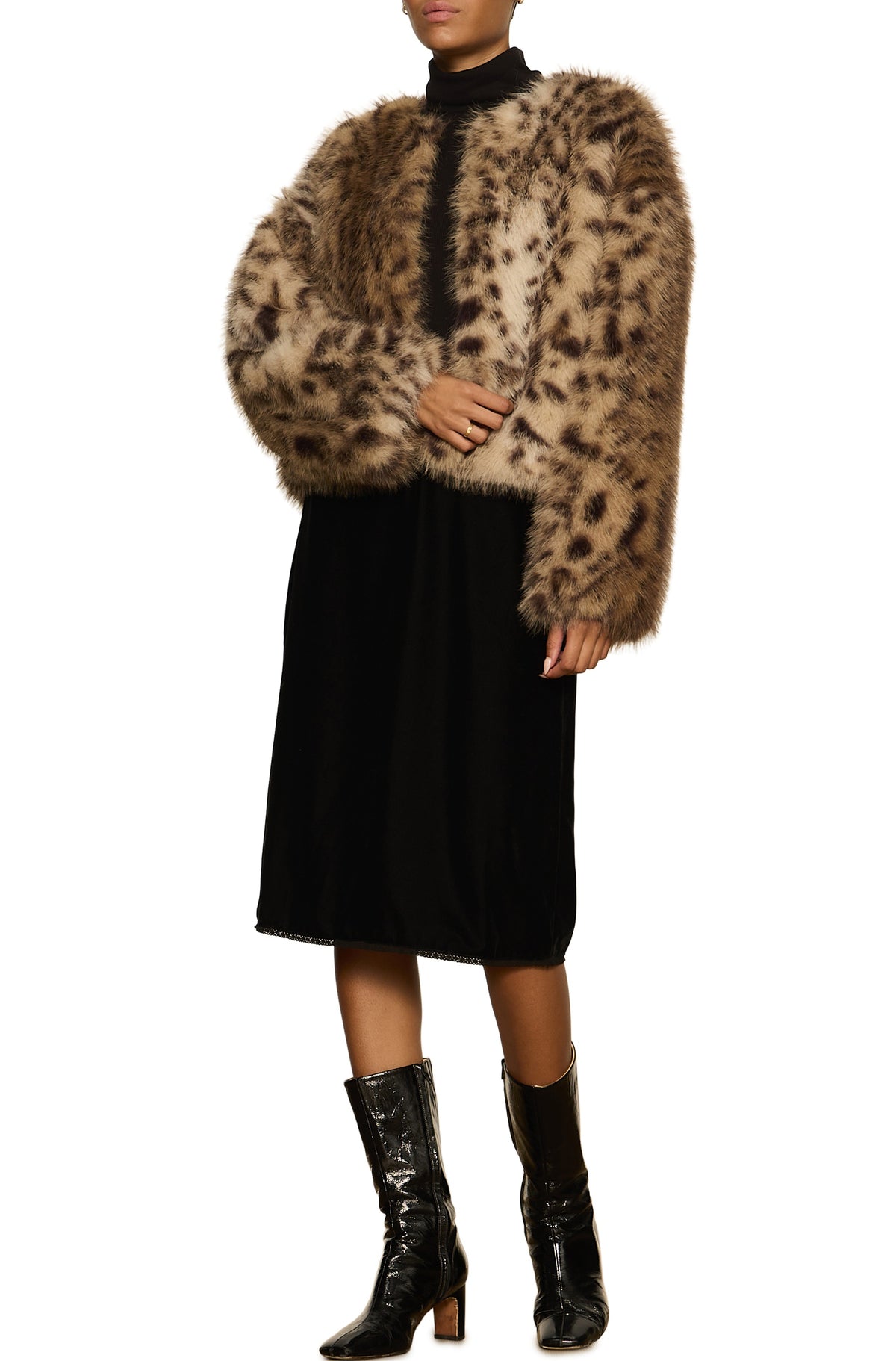 Collarless Everest Fur Jacket