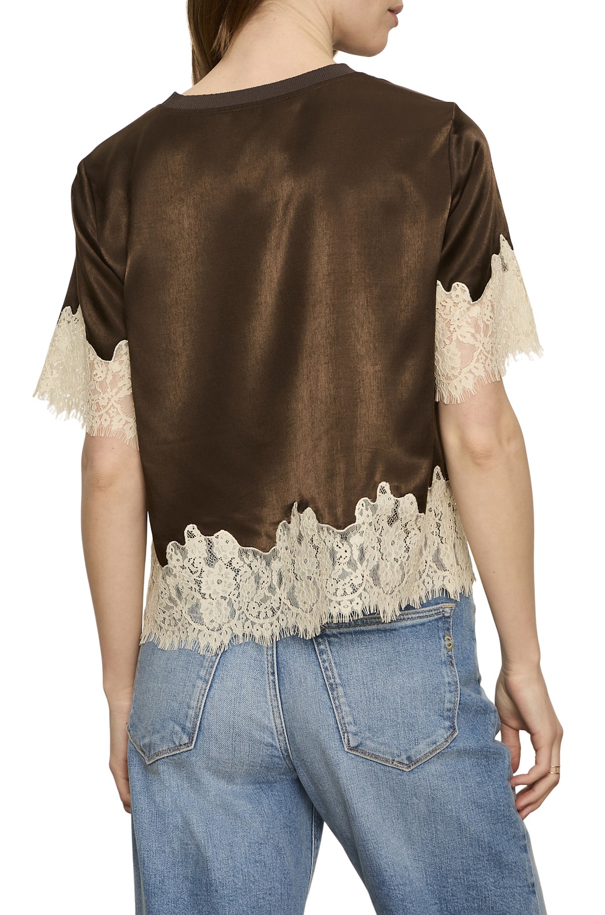 One Of A Kind Satin Lace Top
