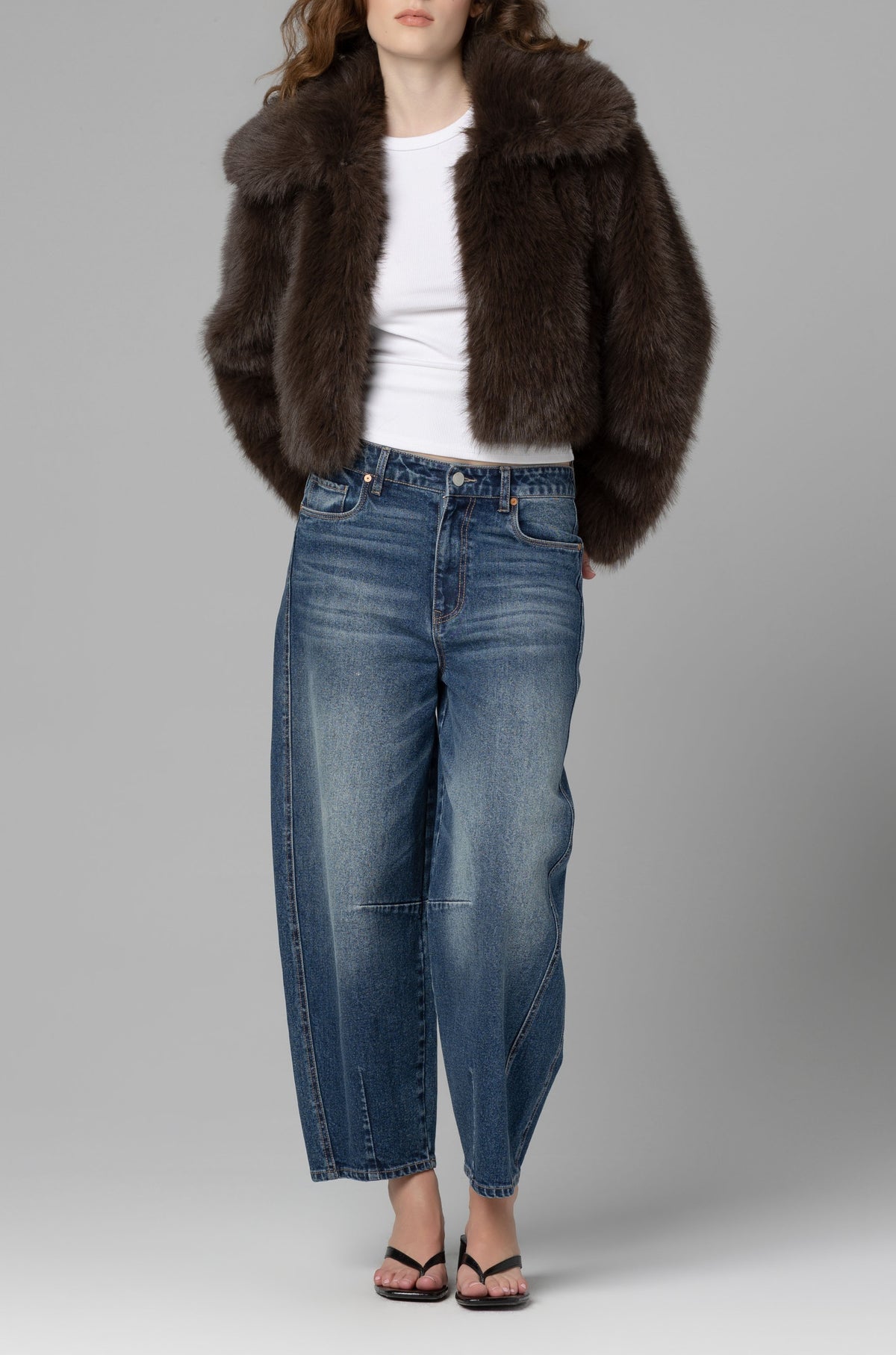 Steady Rise Cropped Fur Jacket