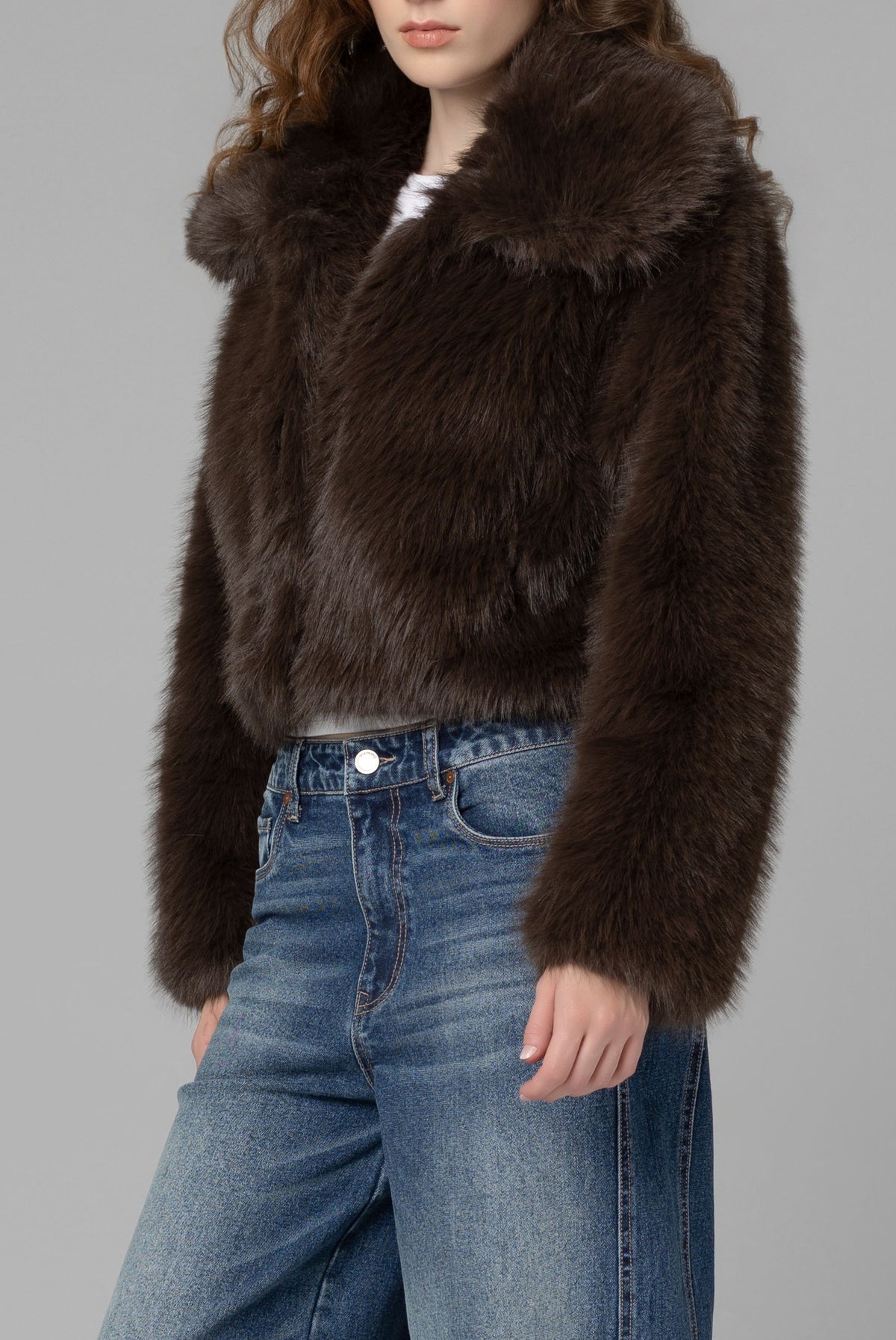 Steady Rise Cropped Fur Jacket