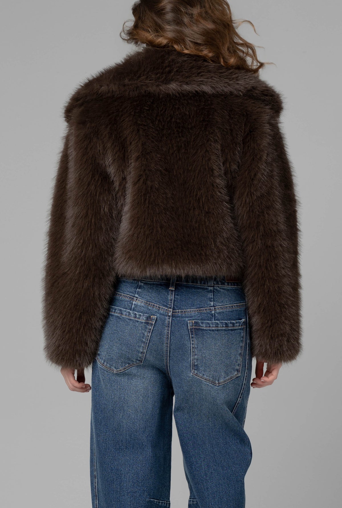 Steady Rise Cropped Fur Jacket