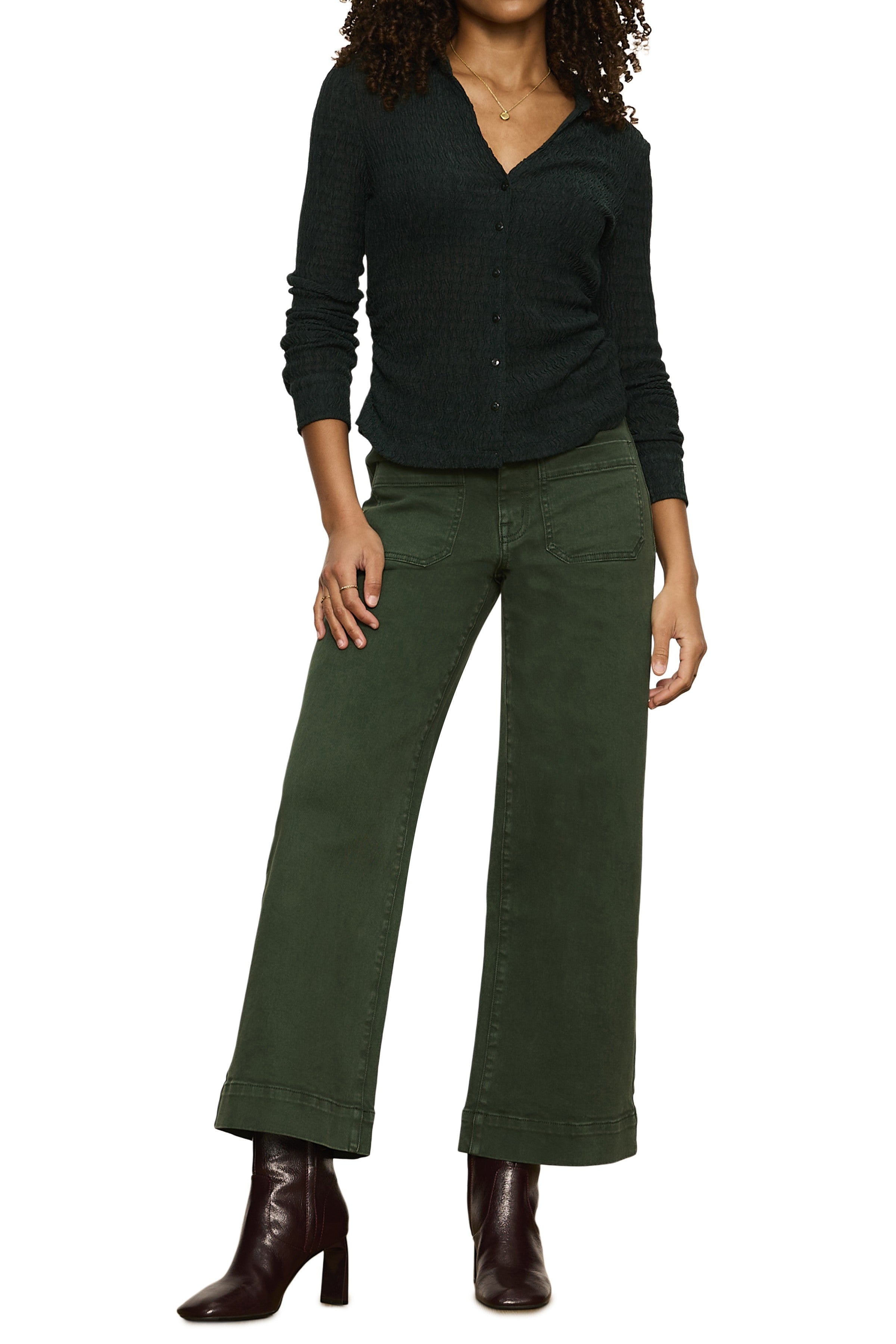 Juno Textured Button Front