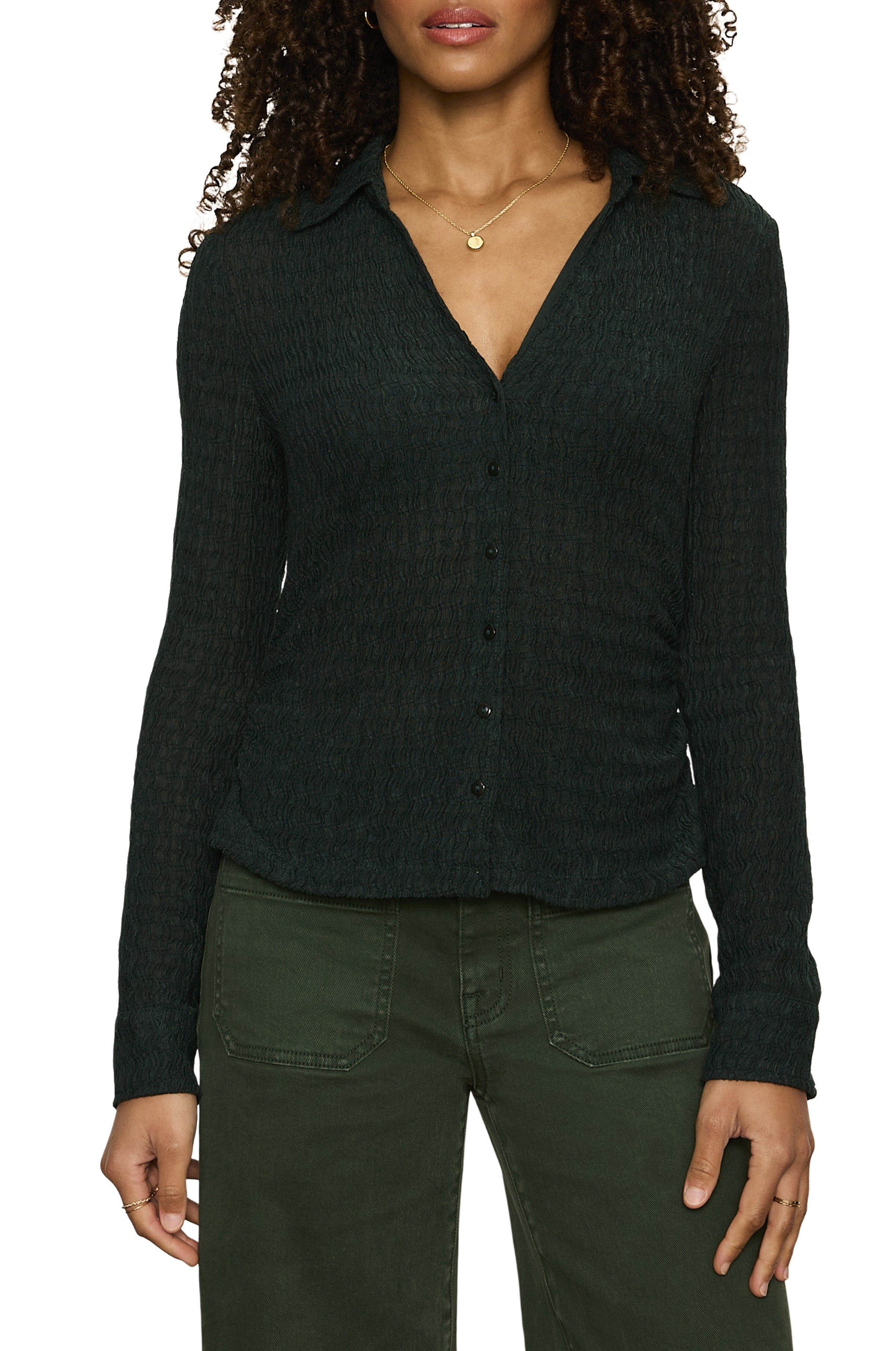 Juno Textured Button Front