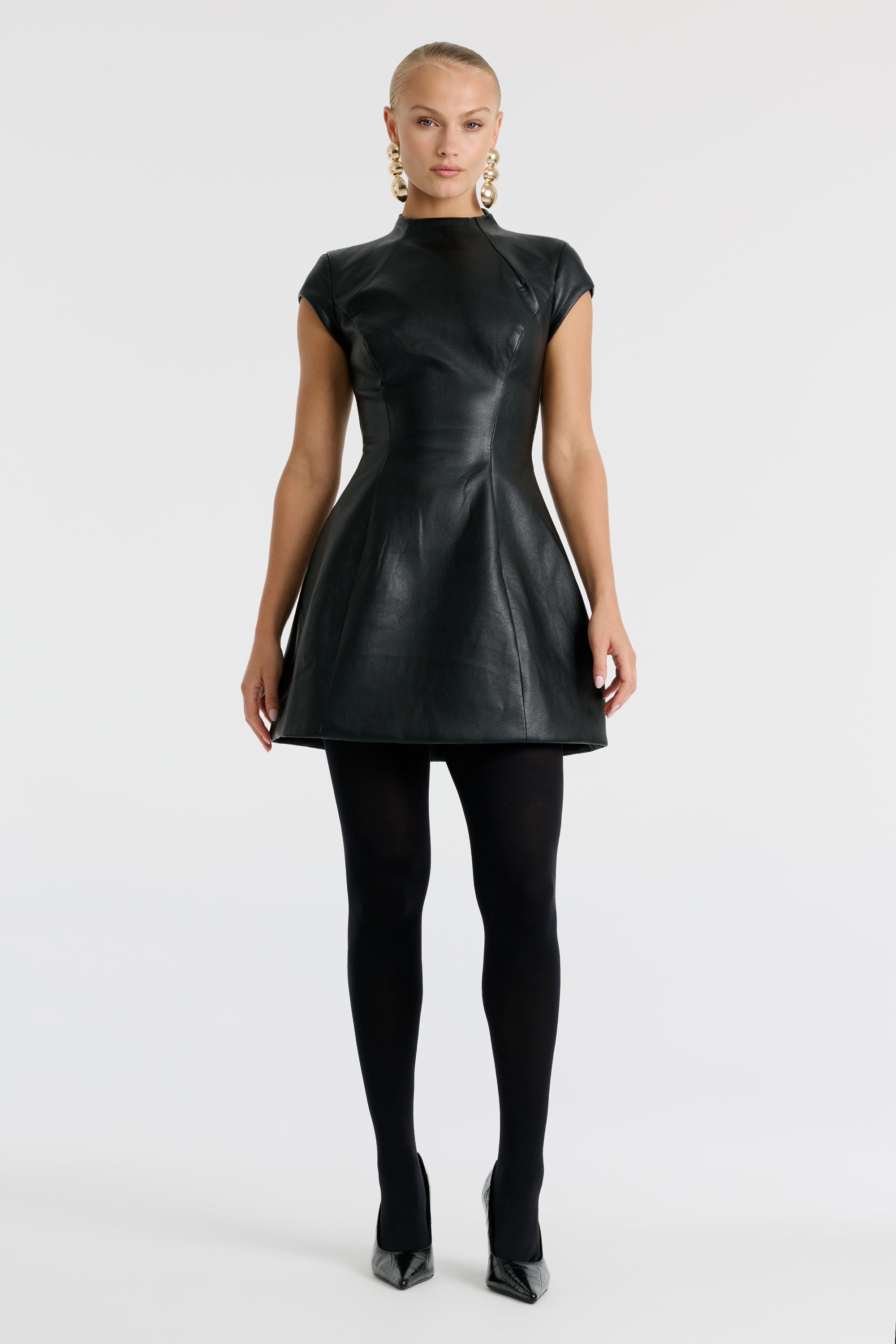 Delphi Vegan Leather Mini Dress