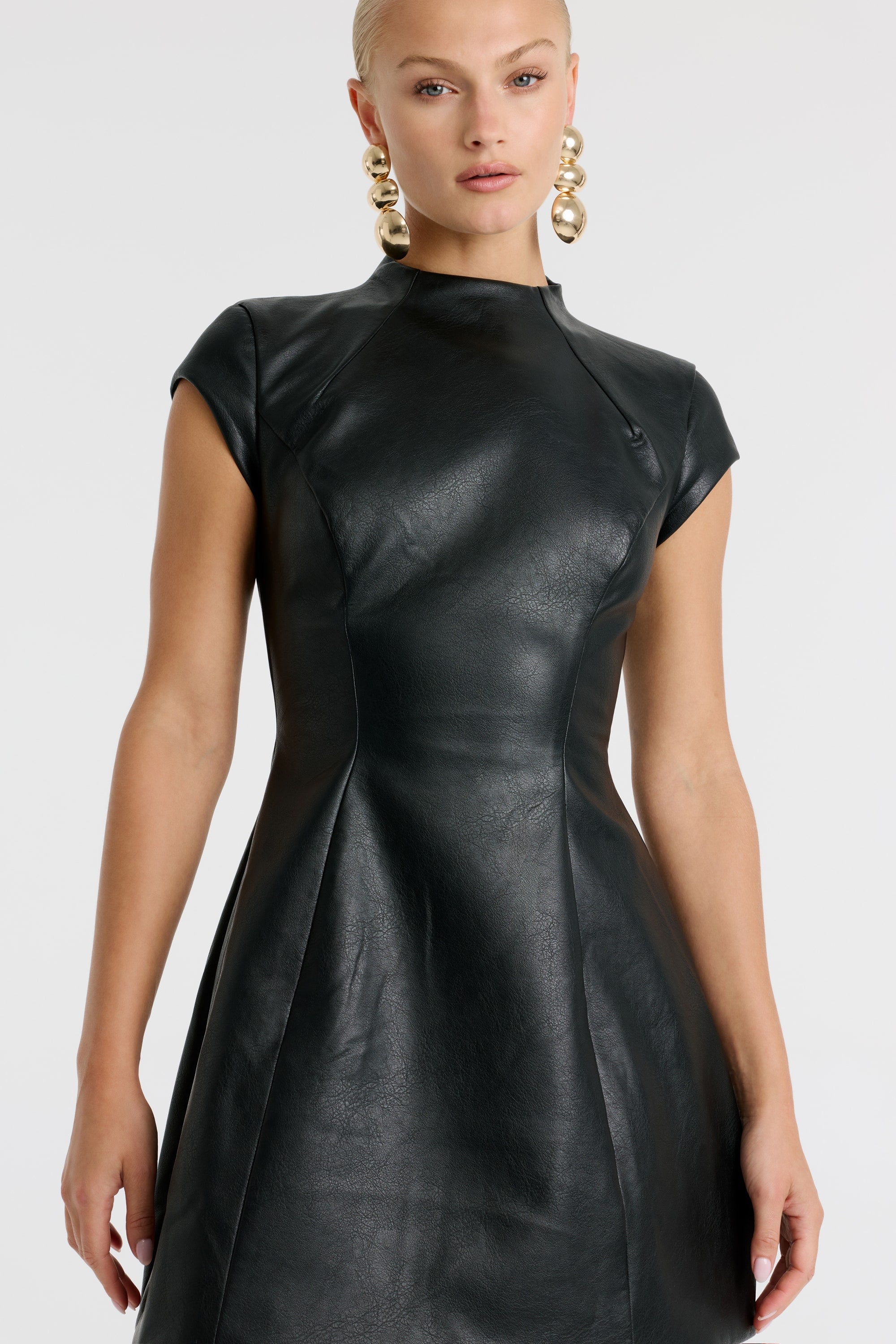 Delphi Vegan Leather Mini Dress