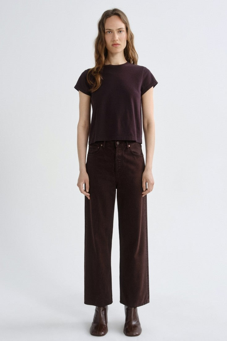 Ren High Rise Wide Leg In Sloe Berry