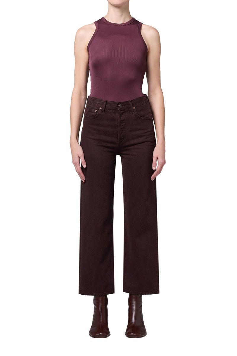 Ren High Rise Wide Leg In Sloe Berry