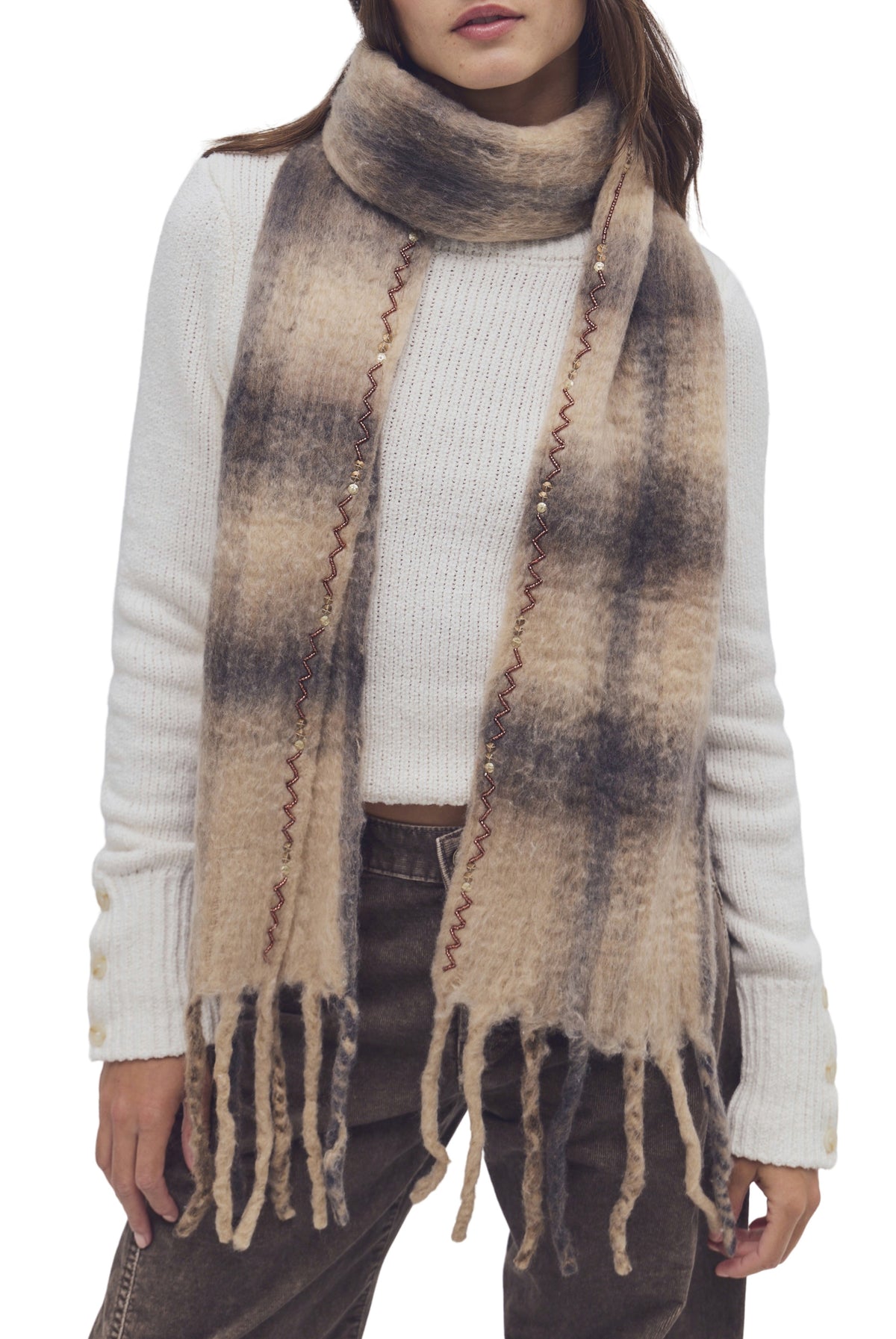 Highland Plaid Skinny Scarf