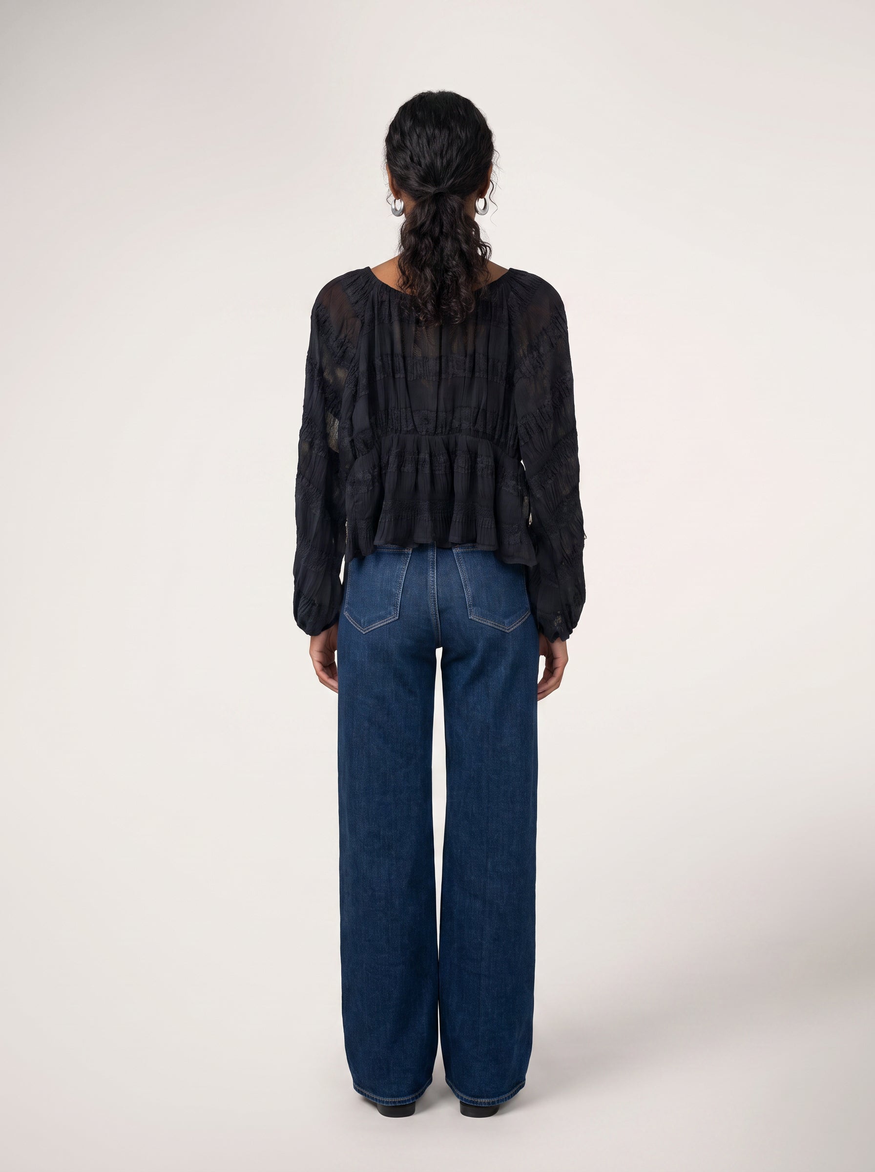 Sasha V Neck Mixed Long Sleeve