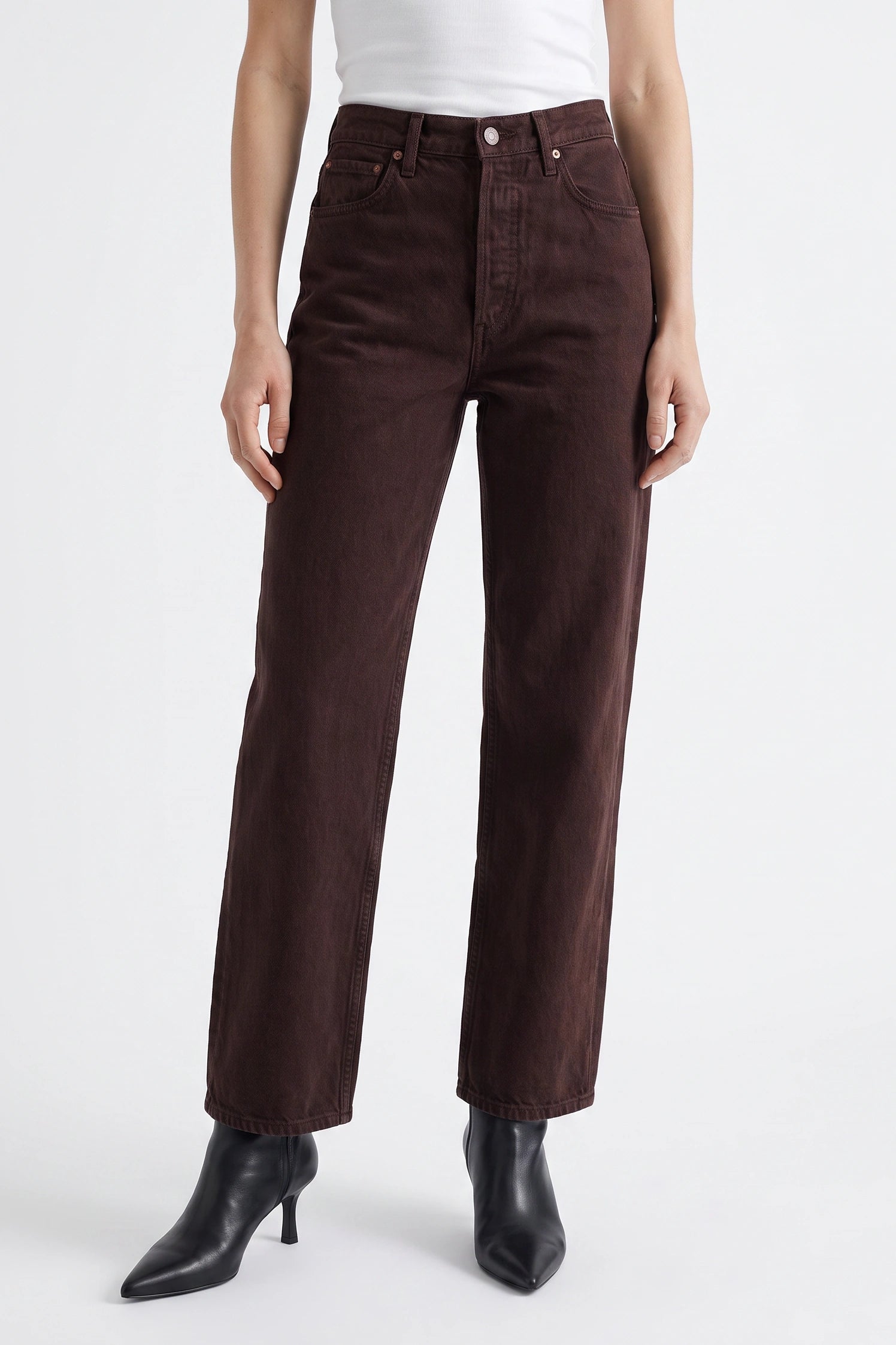 Ren High Rise Wide Leg In Sloe Berry