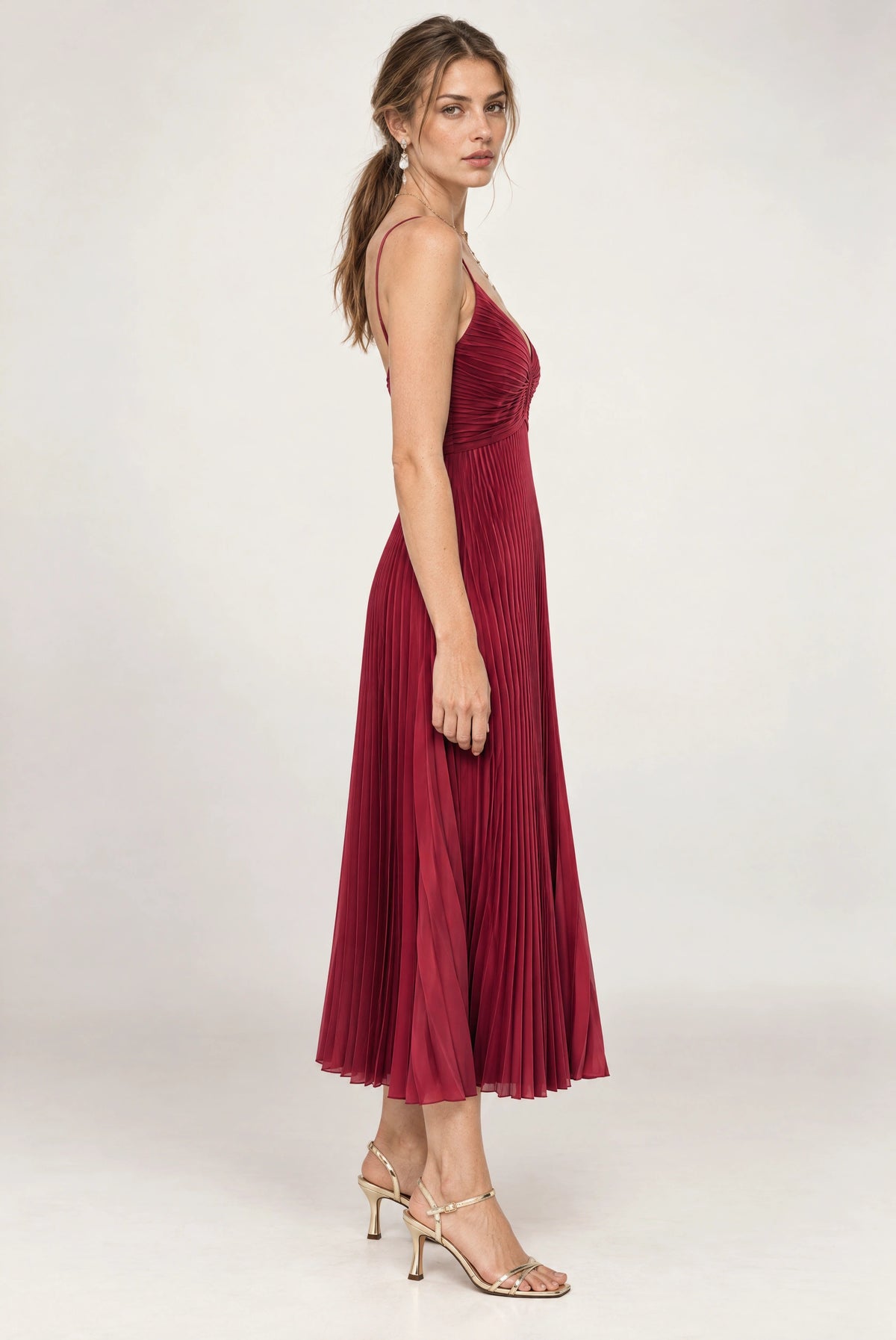 Blythe Midi Dress In Wine