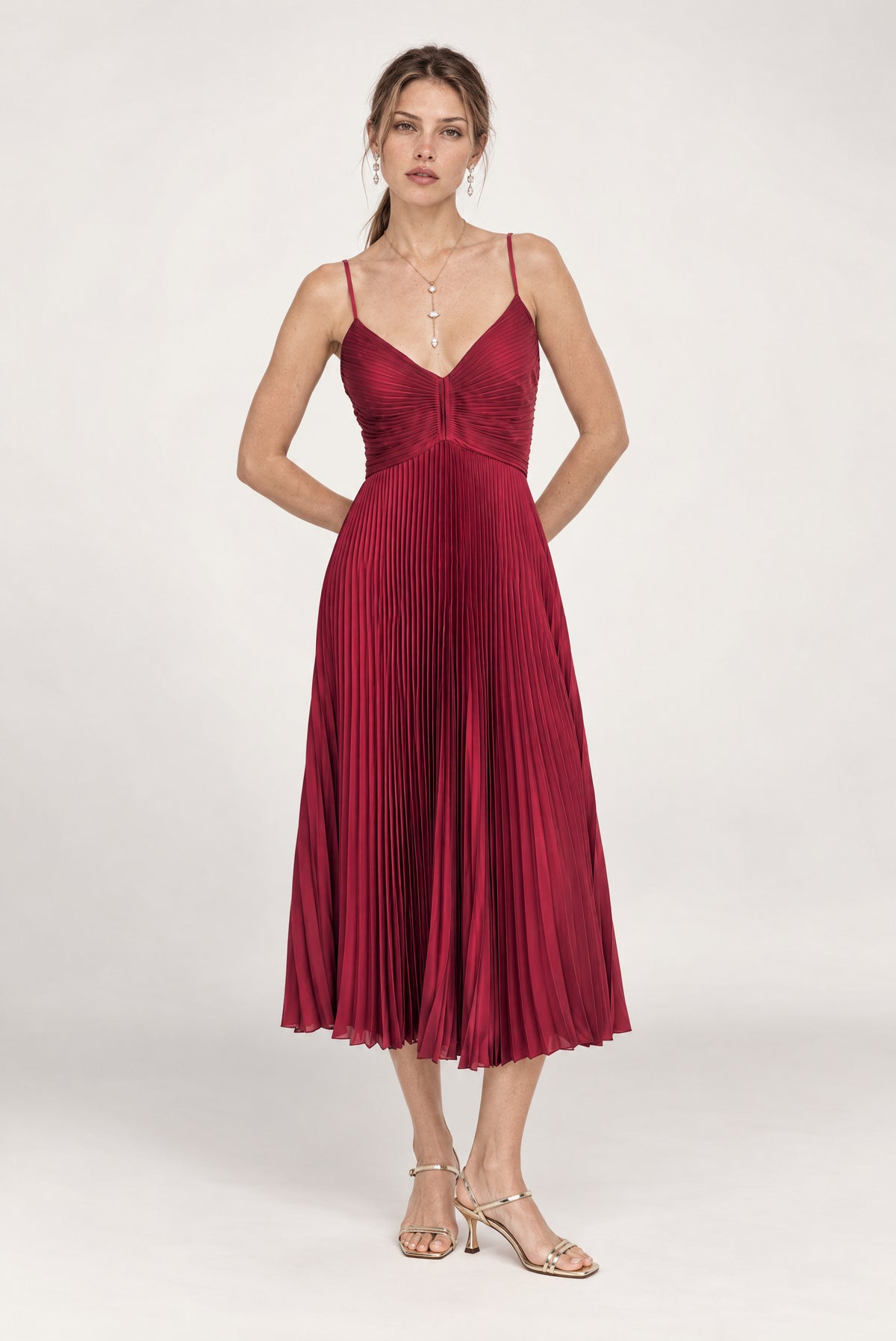 Blythe Midi Dress In Wine