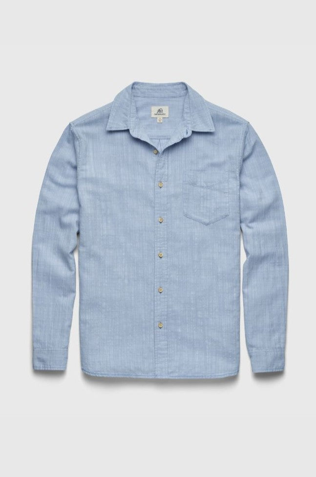 Zhu Chambray Double Gauze 2 Pocket Shirt Blue – South Moon Under