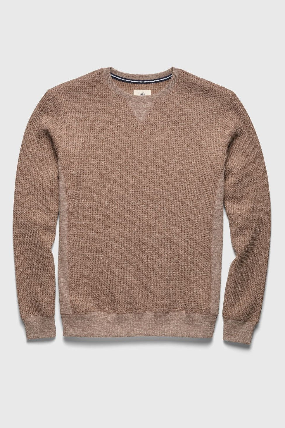 Butch Waffle Fleece Crewneck In Camel Heather