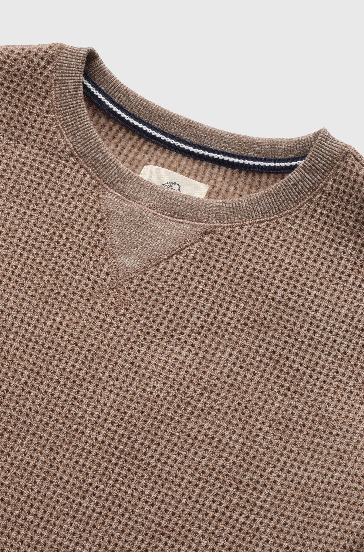 Butch Waffle Fleece Crewneck In Camel Heather
