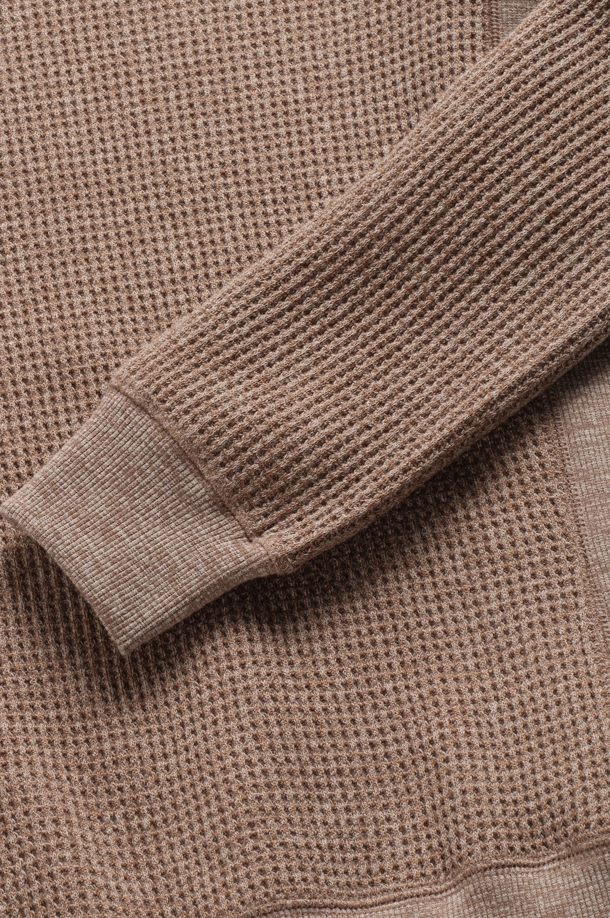 Butch Waffle Fleece Crewneck In Camel Heather