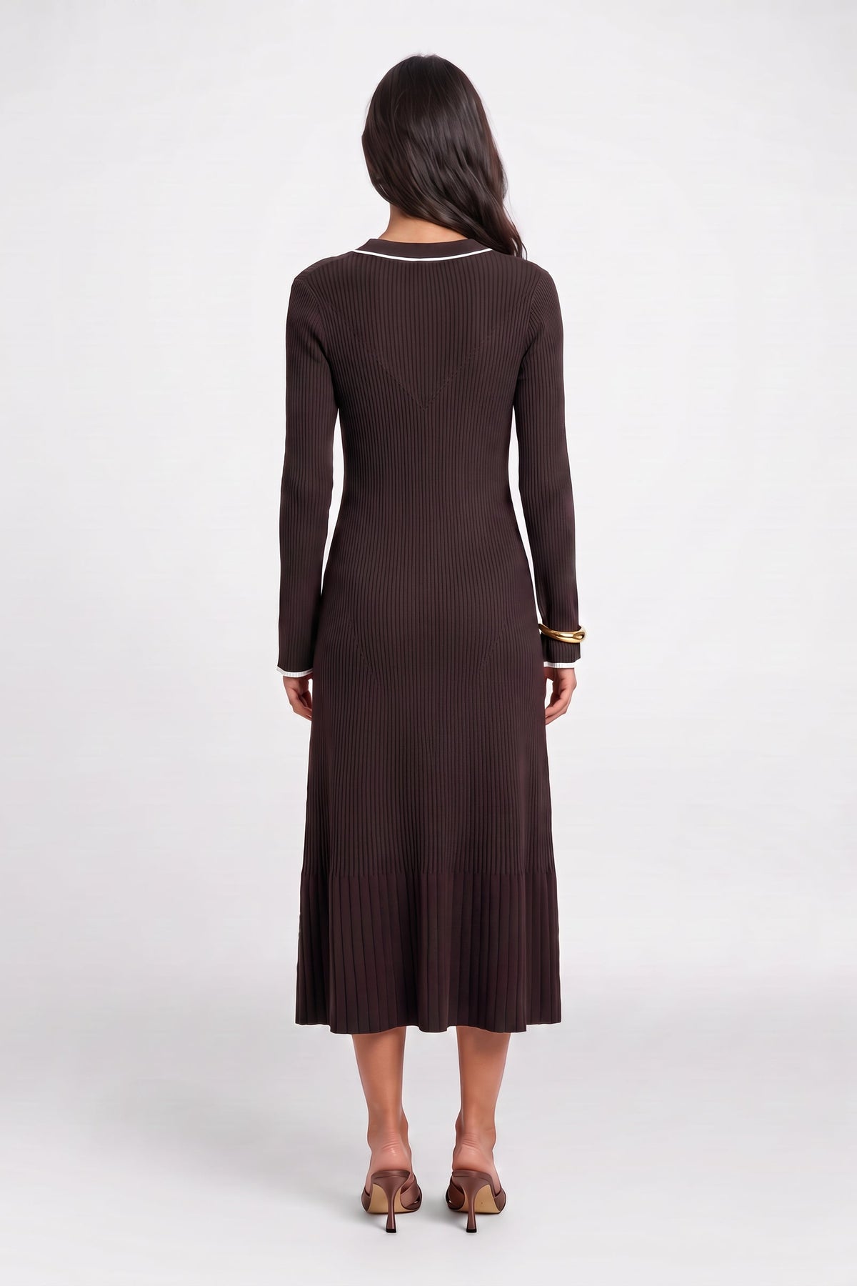 Willow Long Sleeve Collared Midi Sweaterdress