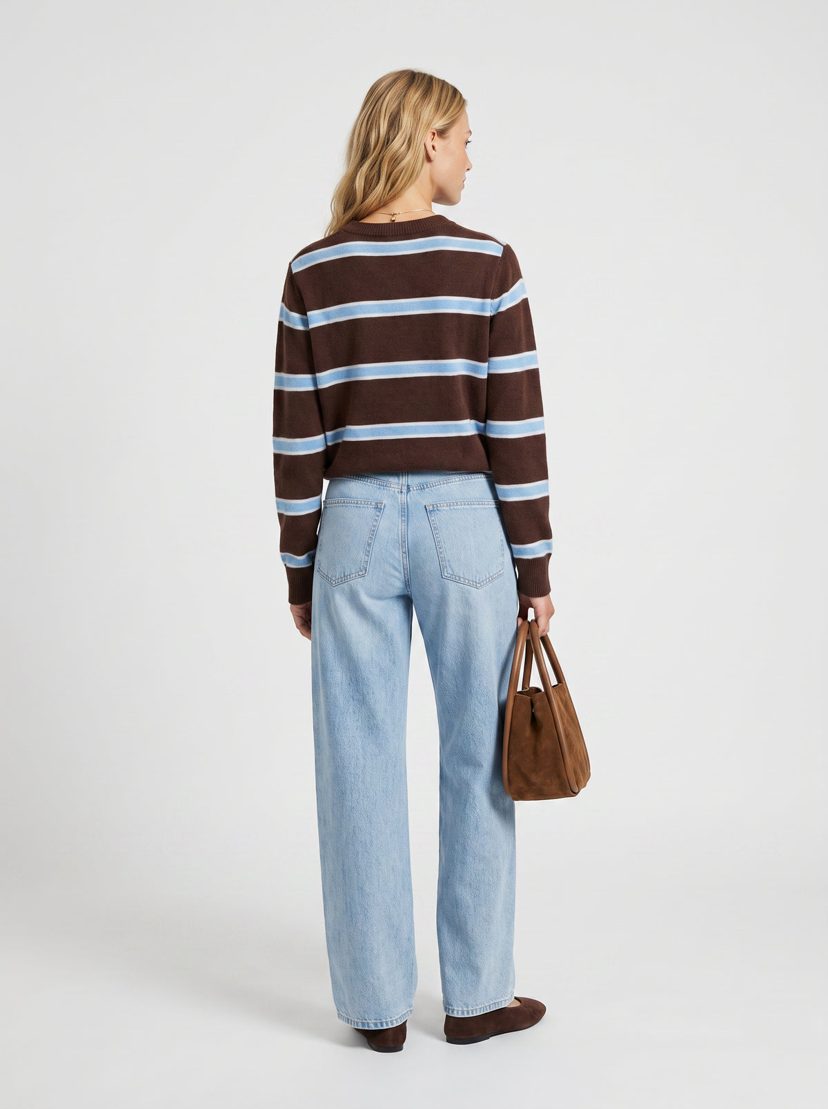 Presley Stripe Sweater In Brown Stripe