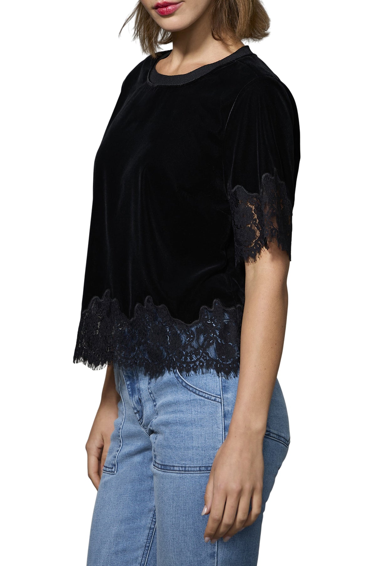 One Of A Kind Velvet Lace Top